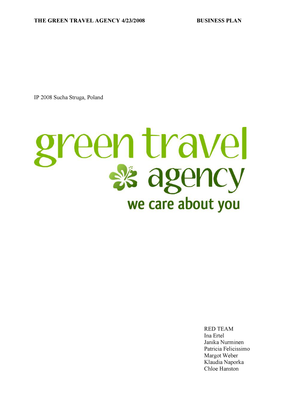 green travel agency business plan
