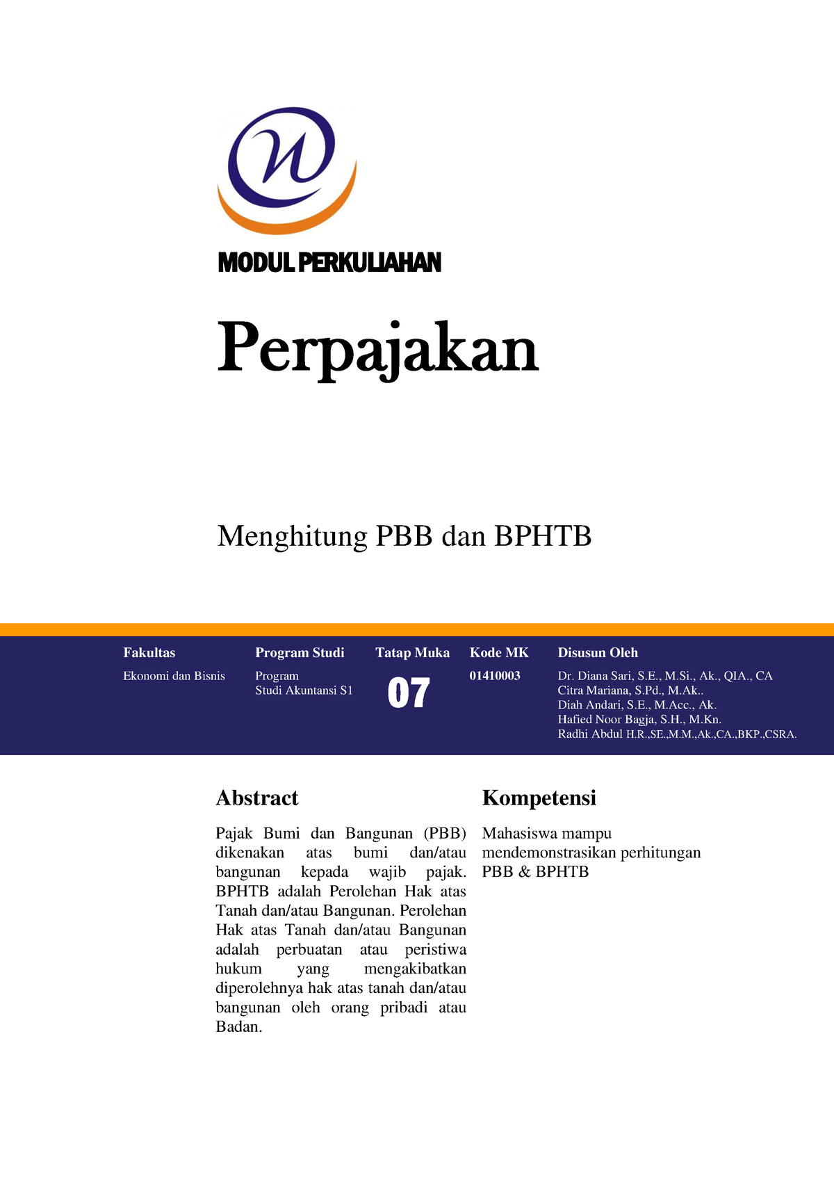 07 - Modul Menghitung PBB Dan Bphtb - MODUL PERKULIAHAN Perpajakan ...