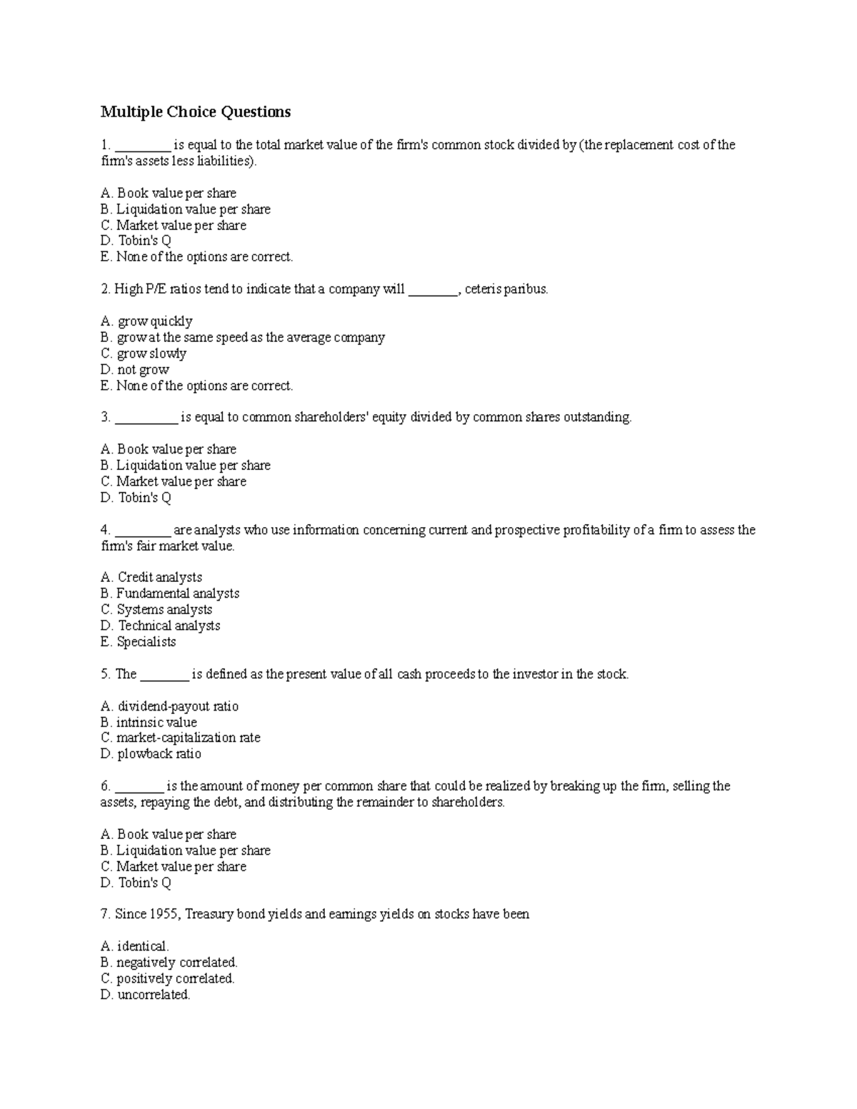 Bafn204ch18Multiple Choice Questions - Multiple Choice Questions ...