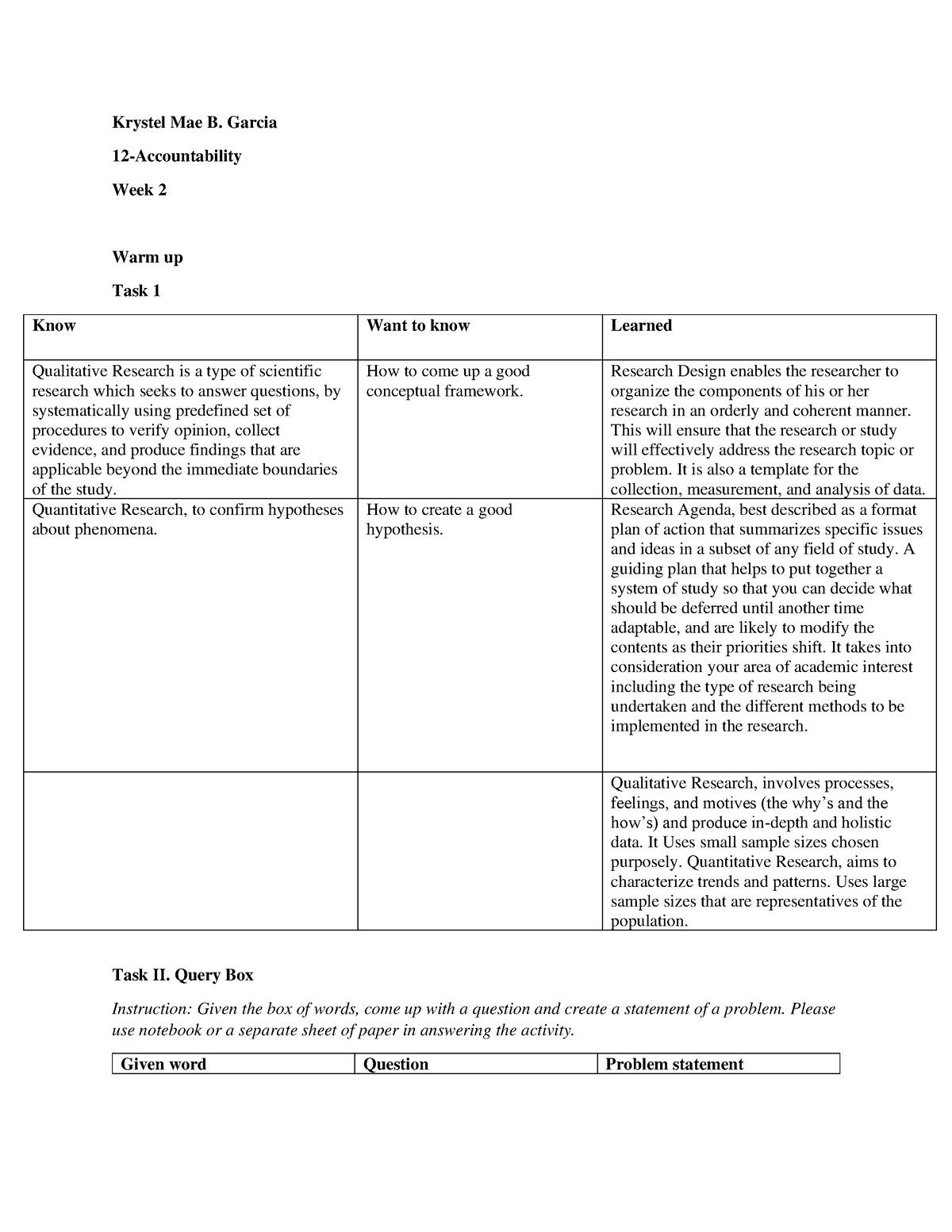 3is week 2 - Research assignments and summaries, with notes. - Krystel ...