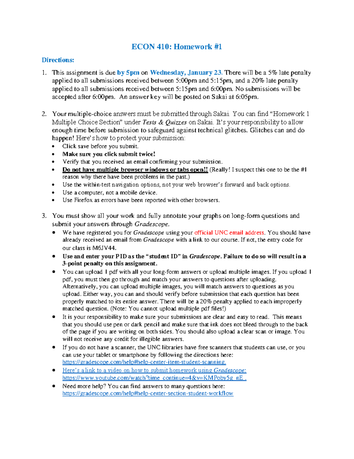 Homework 1 Spring 2019 - ECON 410: Homework #1 Directions: 1. This ...