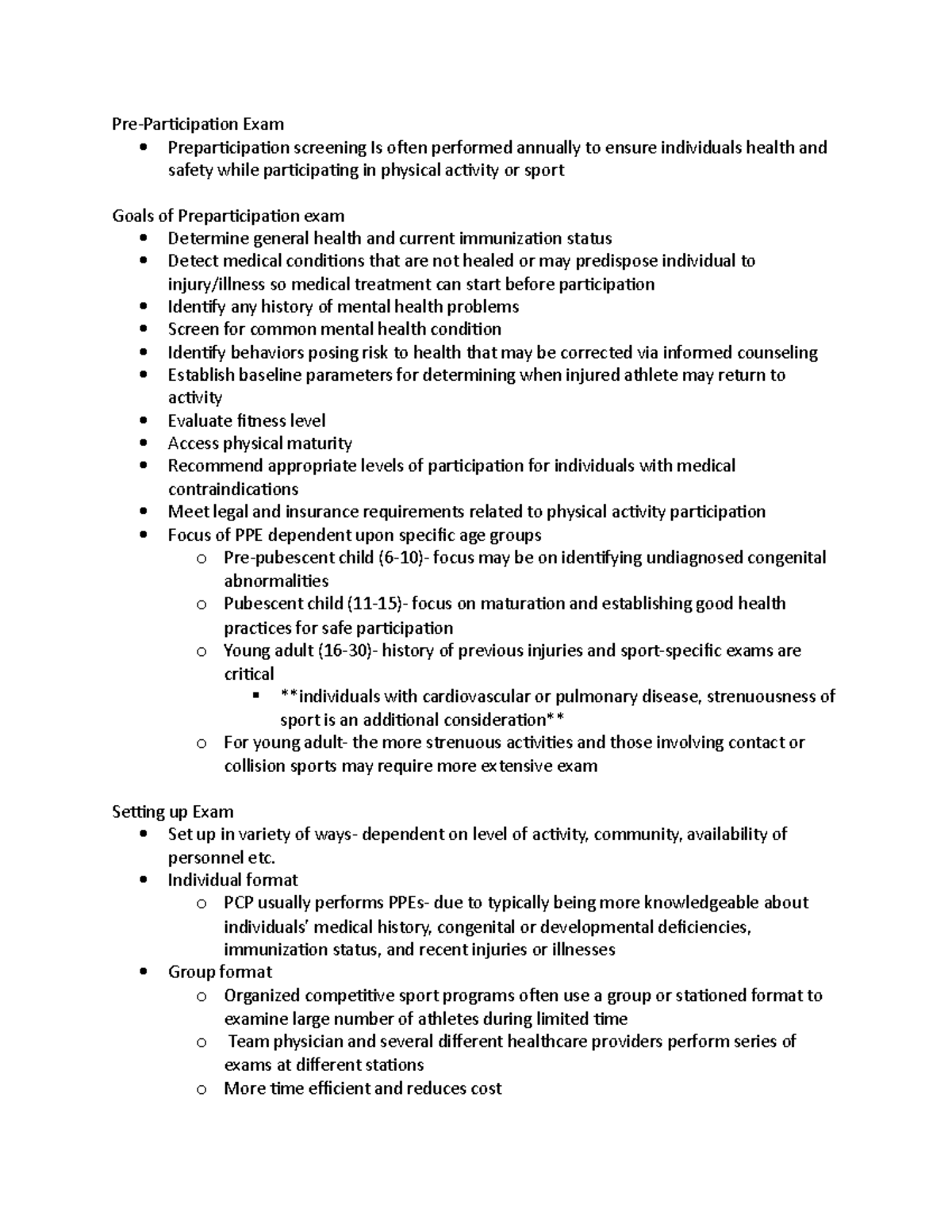 Ch 5 textbook prev:care - Pre-Participation Exam Preparticipation ...