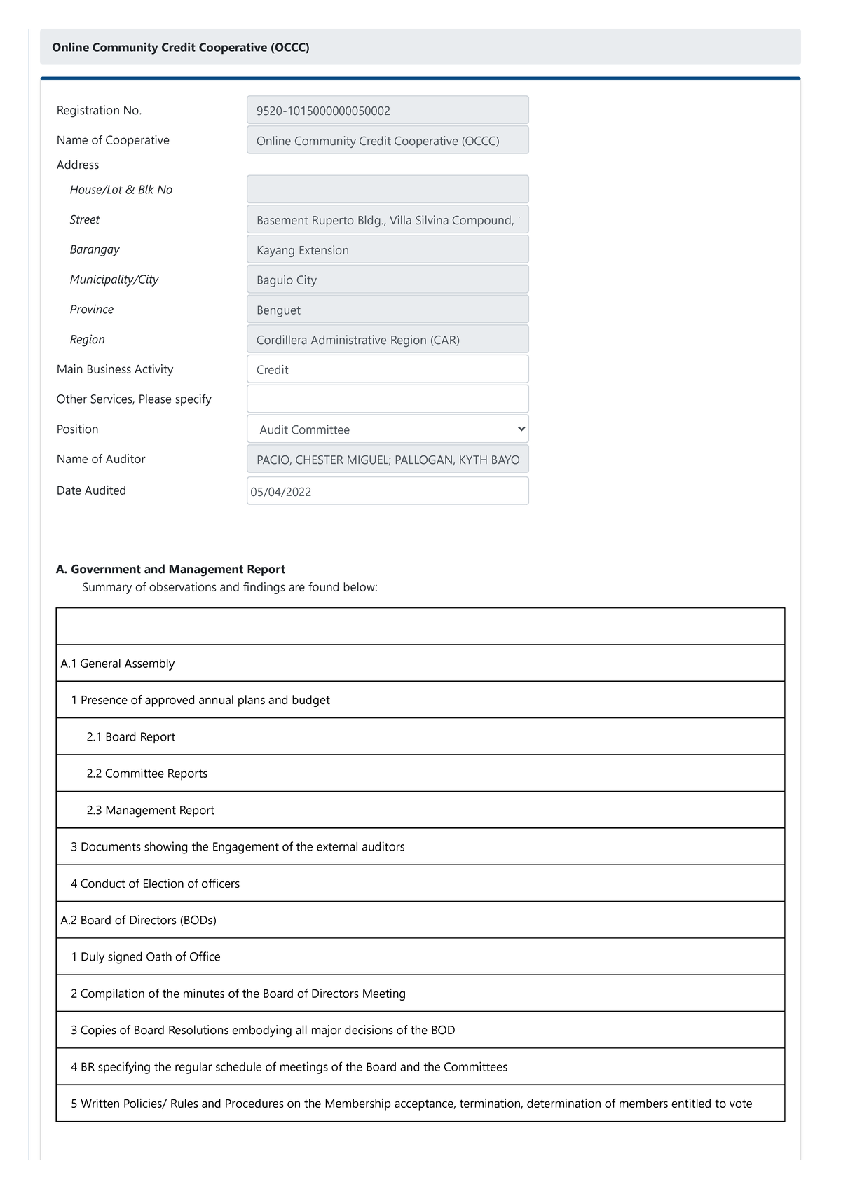 Par Part 3 - Performance Audit Report Part 3 Cooperatives - Online 