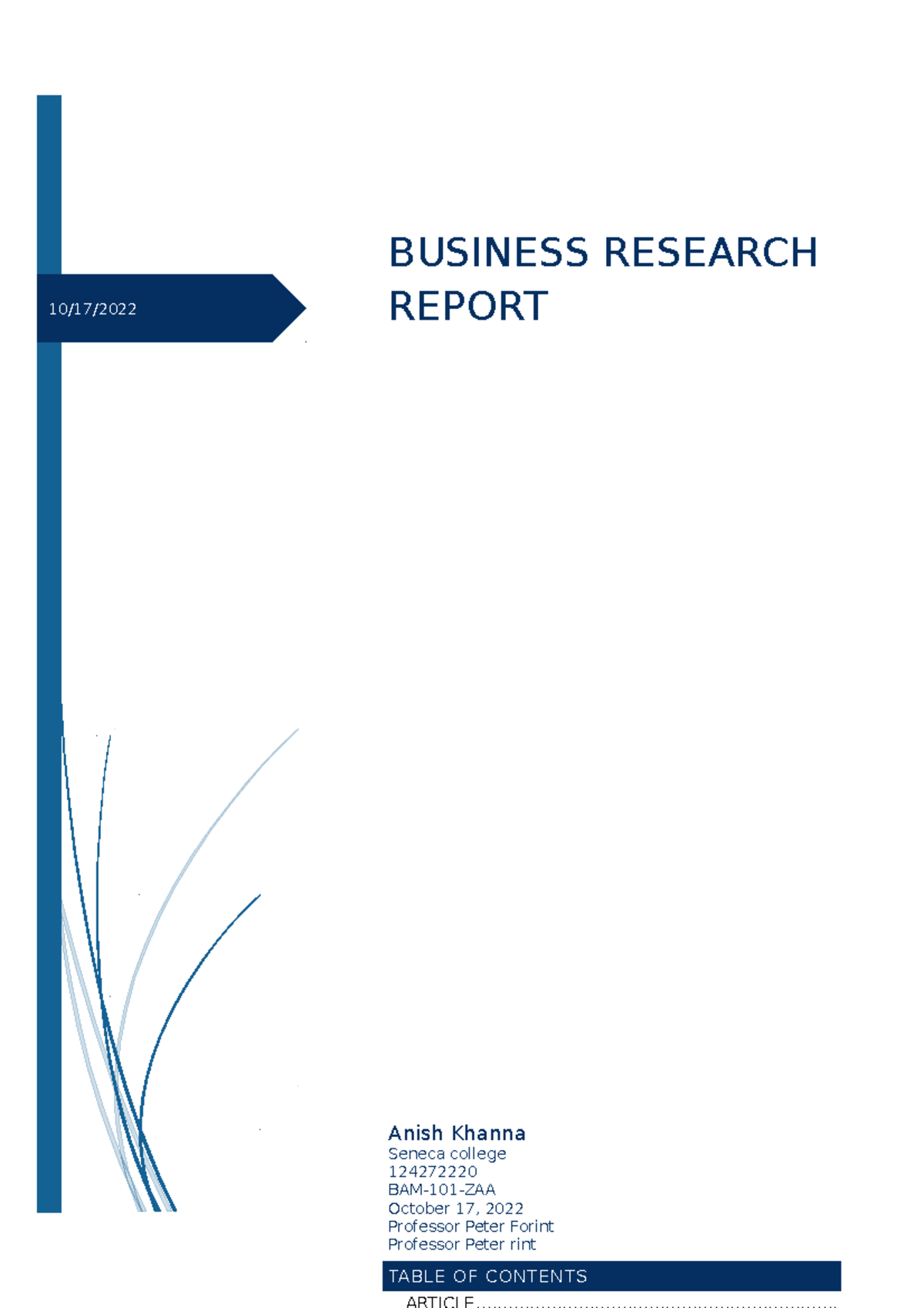 business research report slideshare