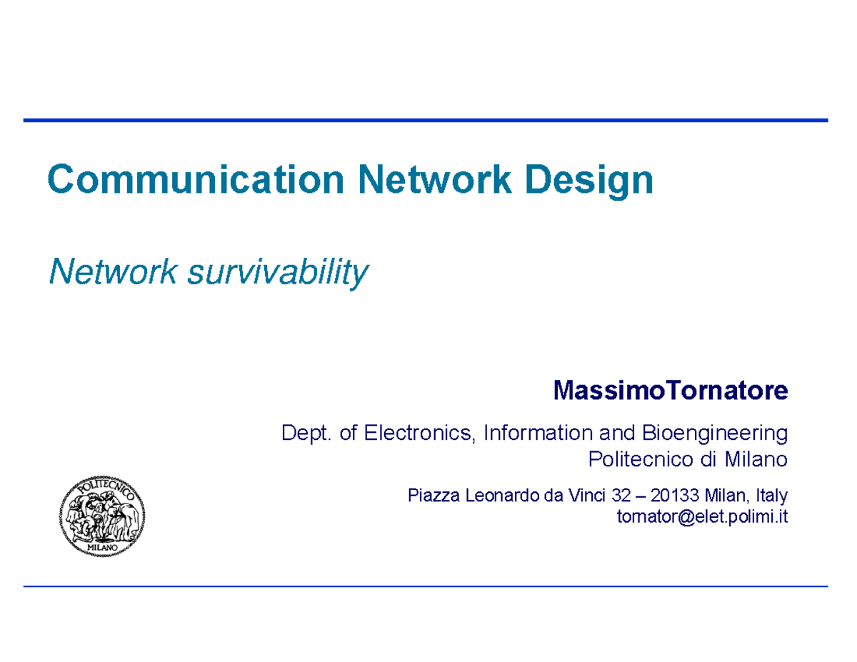CND22 4 Protection No Animations Communication network design