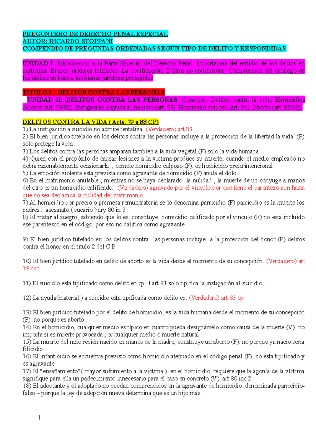 Preguntero Penal Especial - PREGUNTERO DE DERECHO PENAL ESPECIAL AUTOR ...