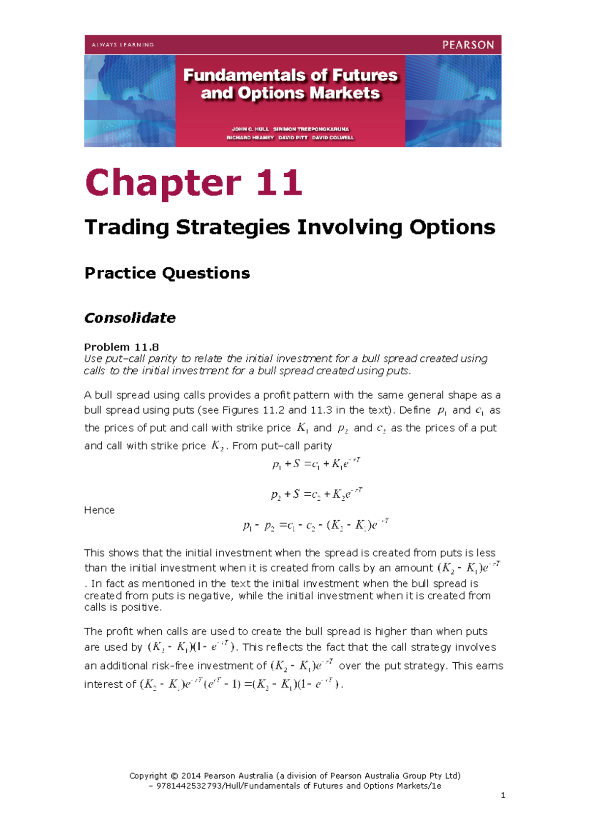 Ch11 hull ffom 1e sm - mmmmmmm - Chapter 11 Trading Strategies ...