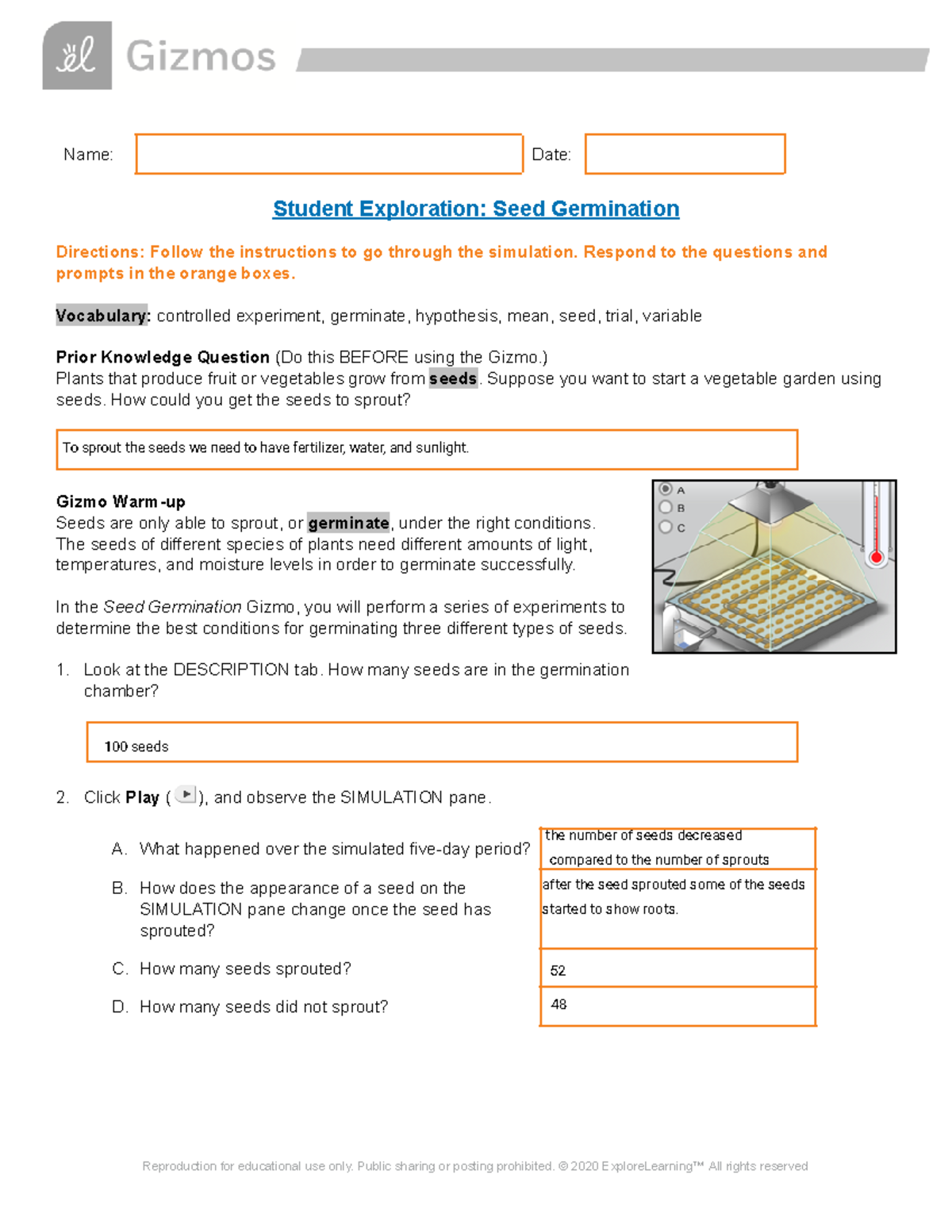 Kami Export - Karizma Mamo - Copy of Seed Germination SE - Name: Date ...