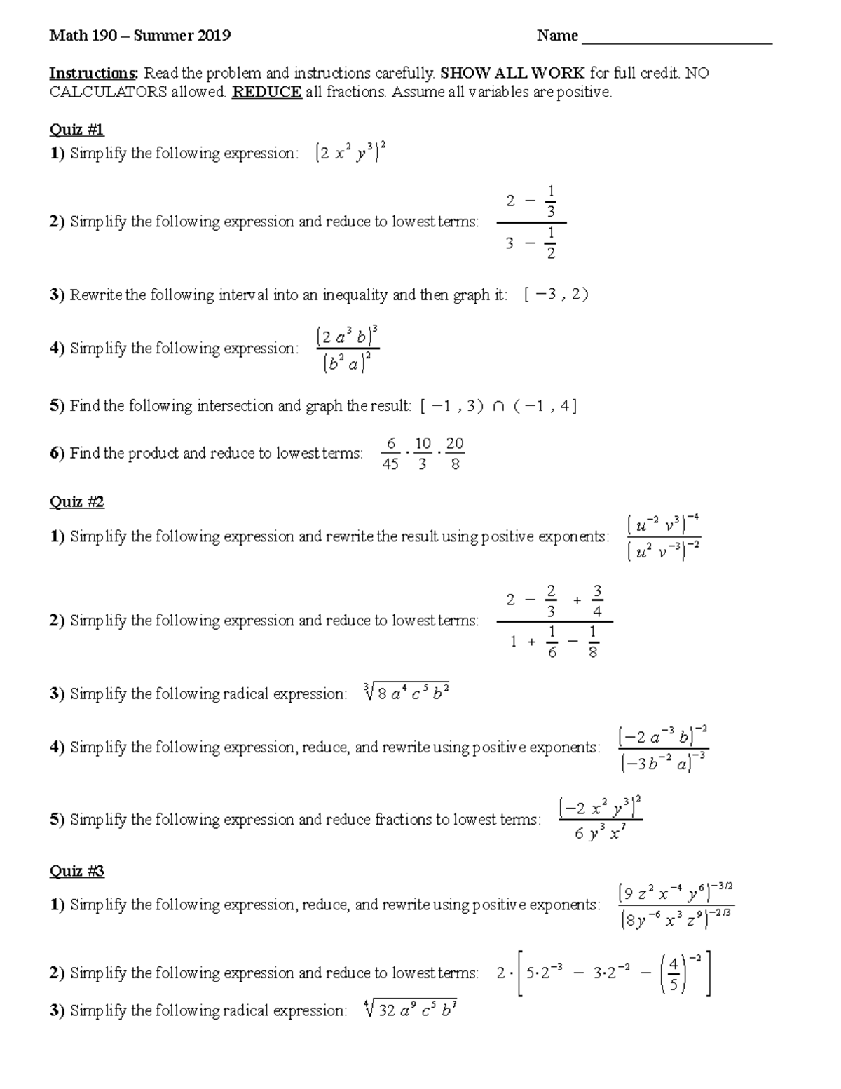 Test 1 Practice Exam - MATH 19000 - CCNY - Studocu