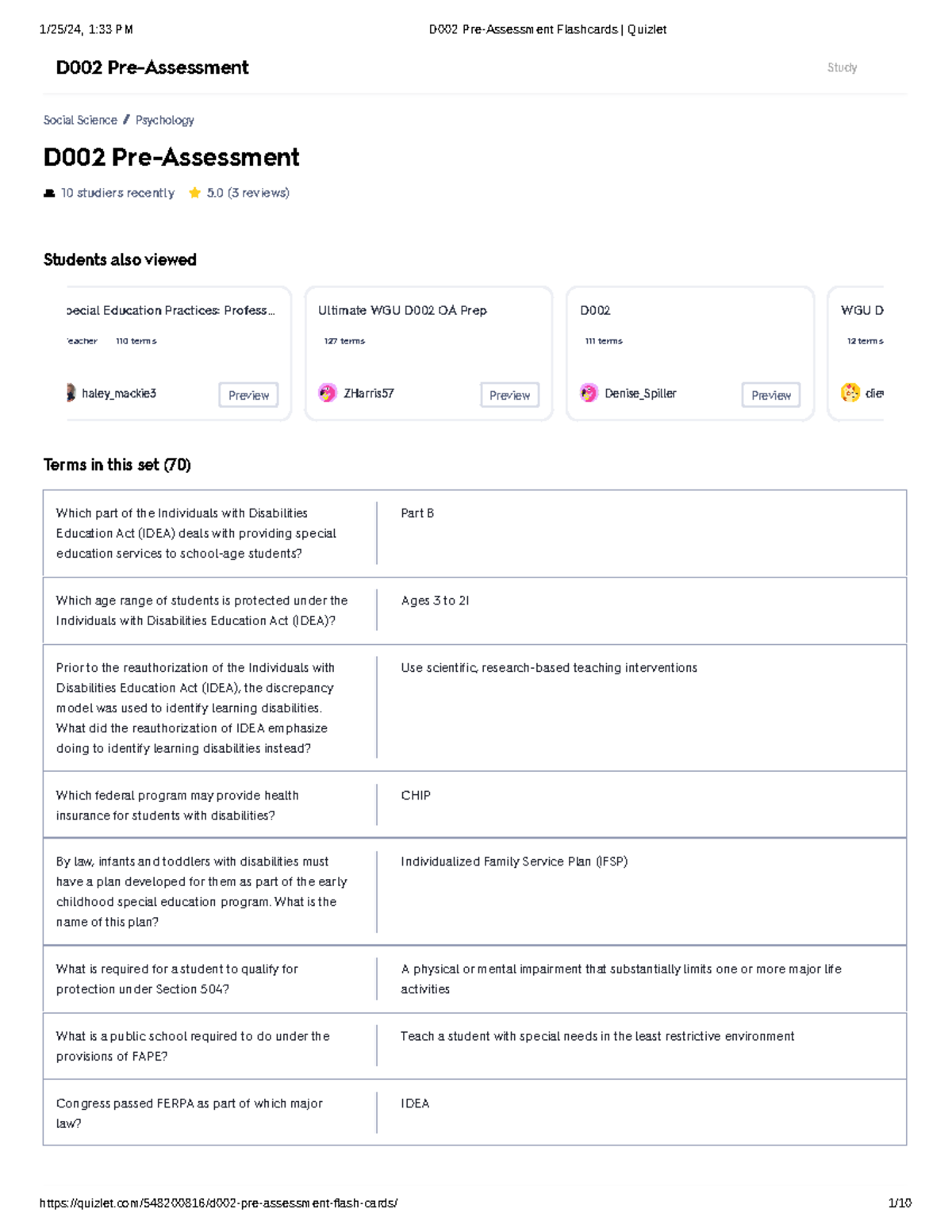 D002 Pre-Assessment Flashcards Quizlet - D002 Pre-Assessment 10 ...