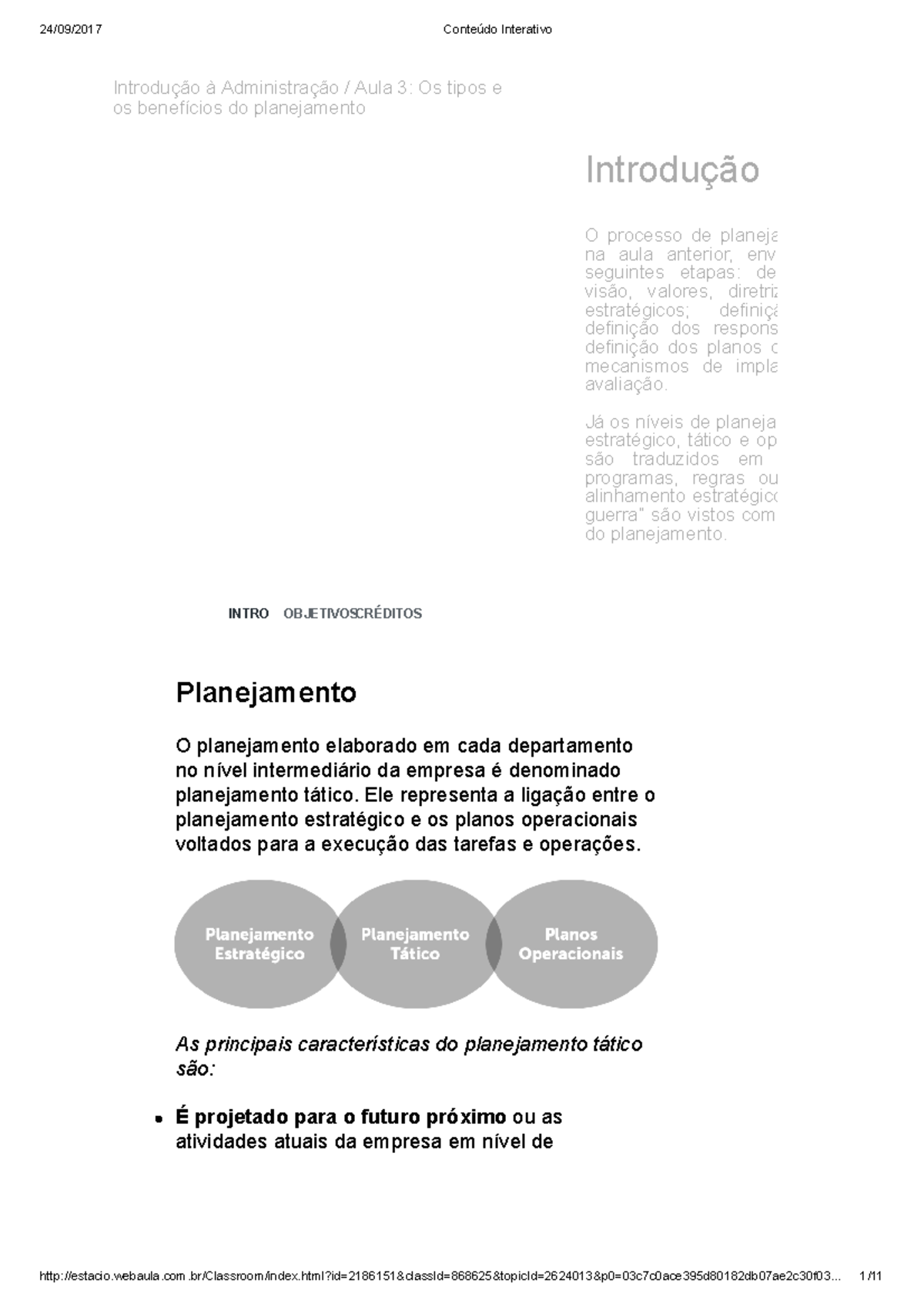 03 - Introdução a Administração - Conteúdo - Planejamento O ...