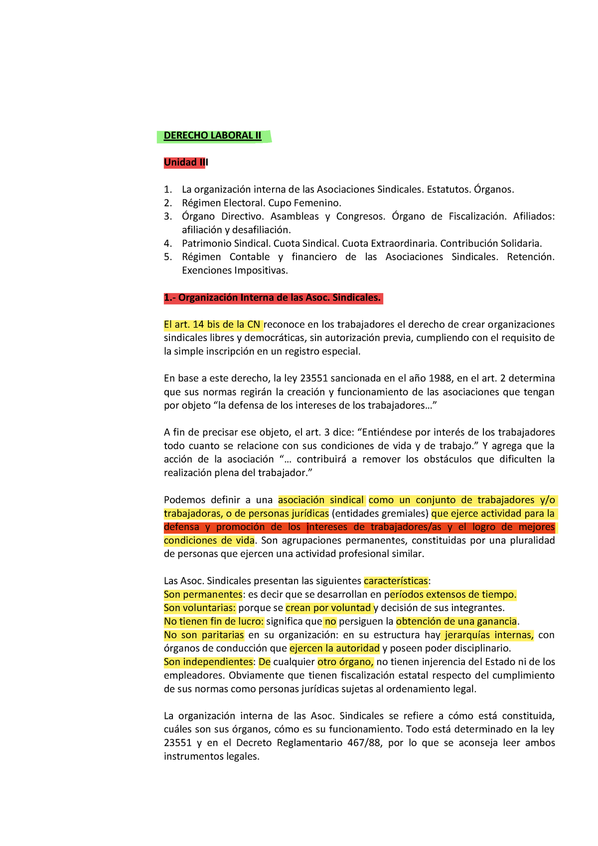 Unidad-III 1 - Unidad 3 De Derecho Laboral - DERECHO LABORAL II Unidad ...