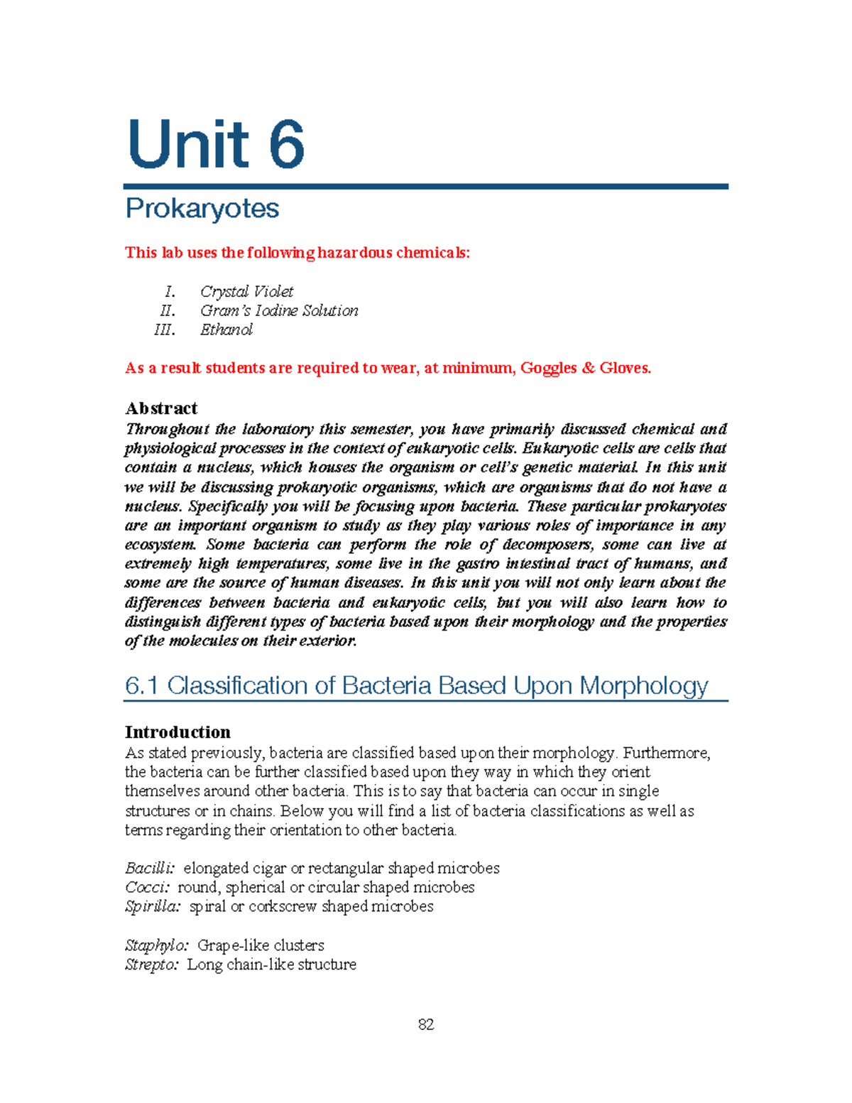 Collin College BIOL 1408 Unit 6 Prokaryotes Packet - Unit 6 Prokaryotes ...