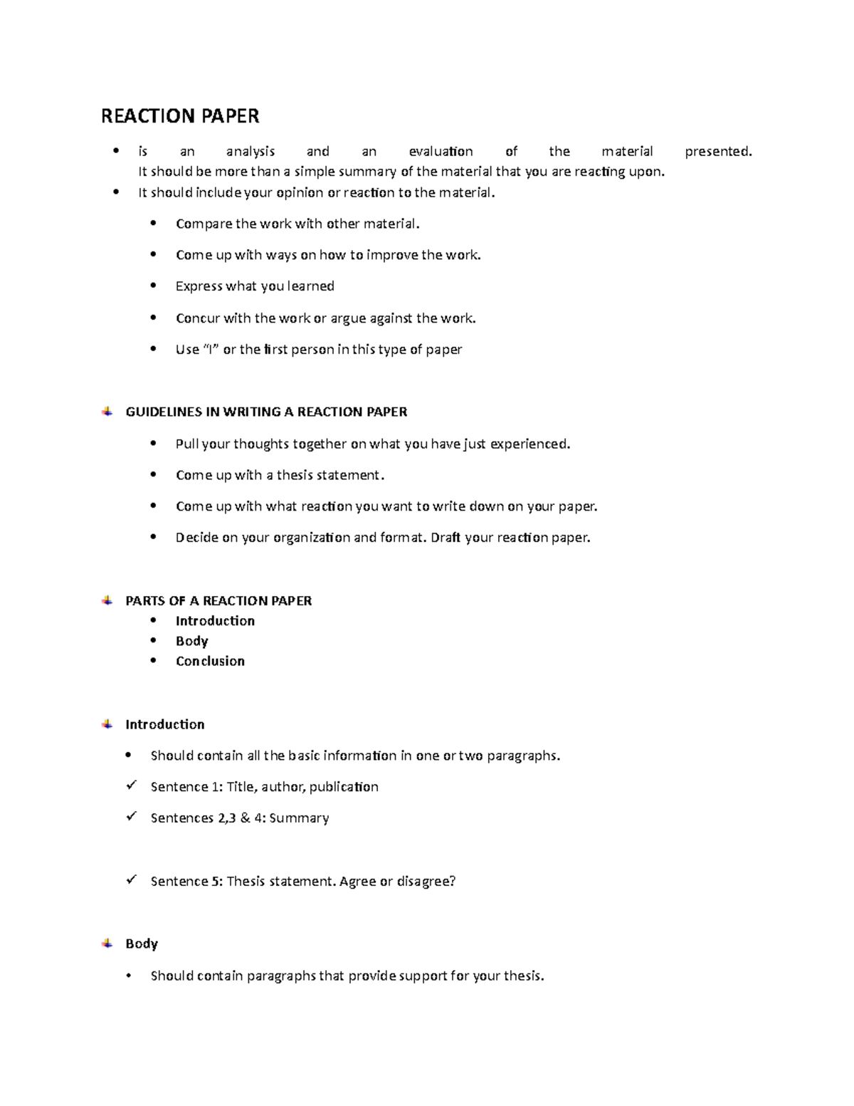 PURC Midterms Reviewer - REACTION PAPER Is An Analysis And An ...