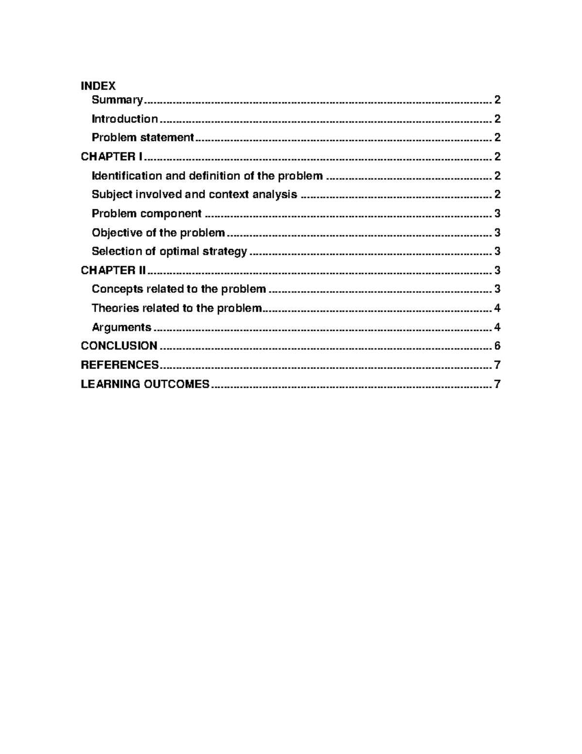 Final project - INDEX - Studocu