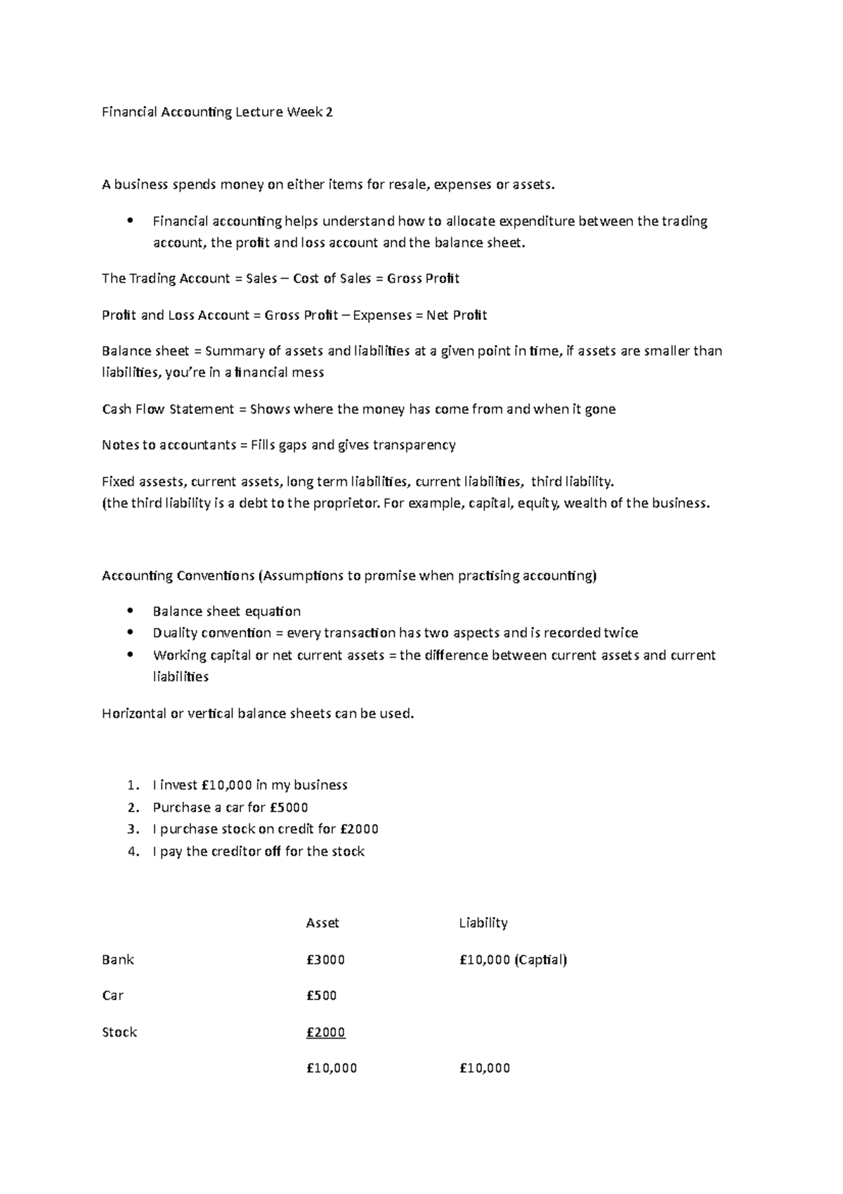 Financial Accounting Lecture Week 2 (Notes) - Financial Accounting ...