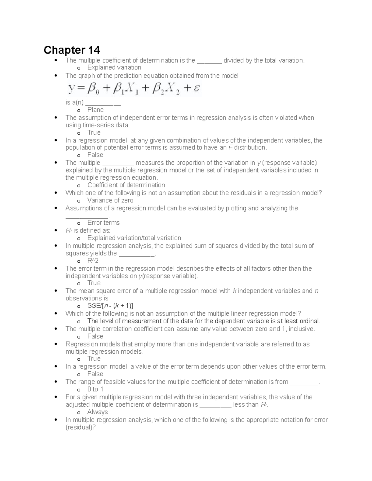 Stats 303 Chapter 14 Assignment - Chapter 14 The multiple coefficient ...