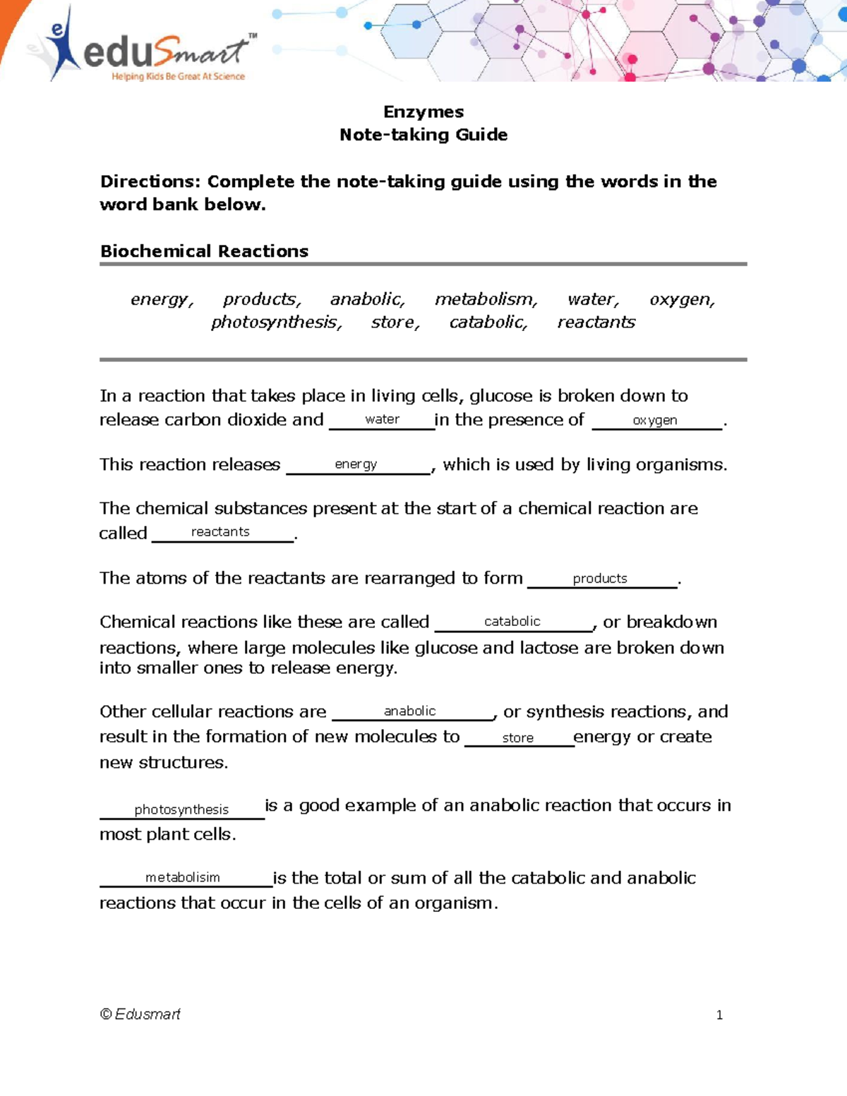 B09CN-Enzymes - this is very helpful - Enzymes Note-taking Guide ...