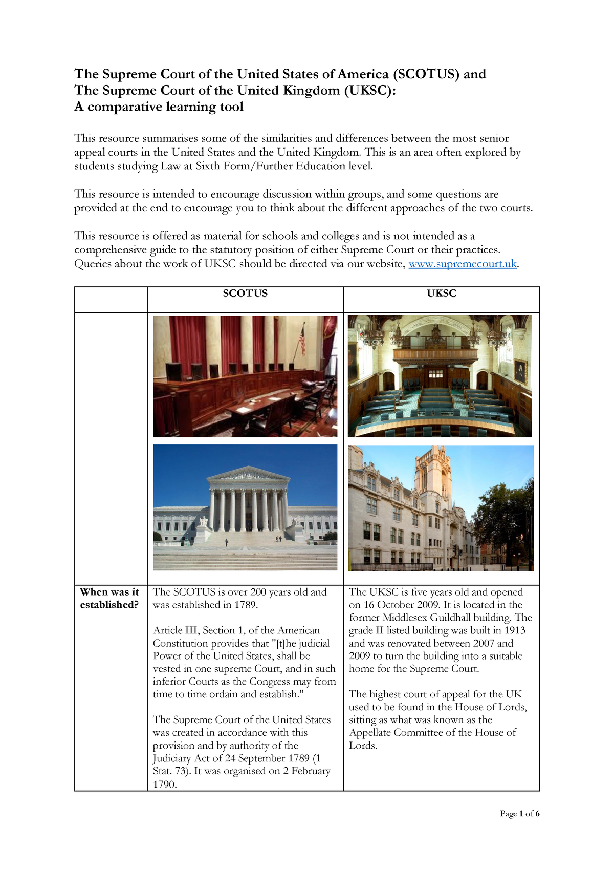 Us To Uk Supreme Court Compare - The Supreme Court Of The United States ...