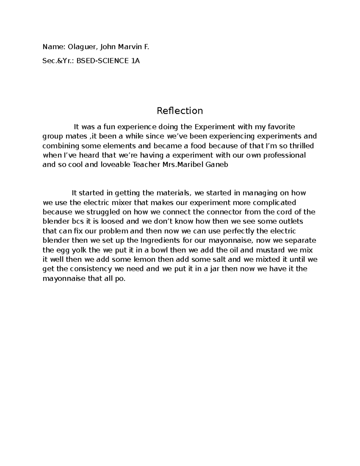 Reflection 2 - Heilllyeaggg - Name: Olaguer, John Marvin F. Sec.&Yr ...