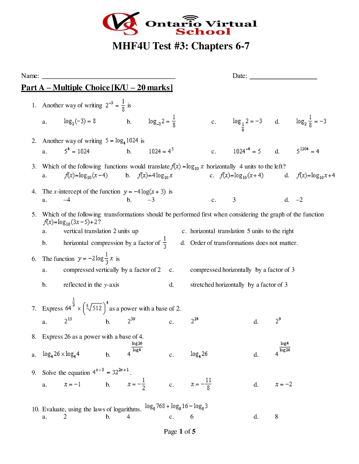 mhf4u unit 3 assignment