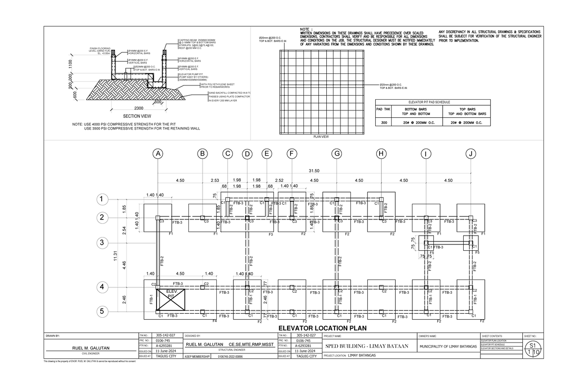 ELEV 1 - Elevation Plan - A B 4. 1 2 3 1. 4 5 C 4. FTB- 1. C FTB- 1 1 ...
