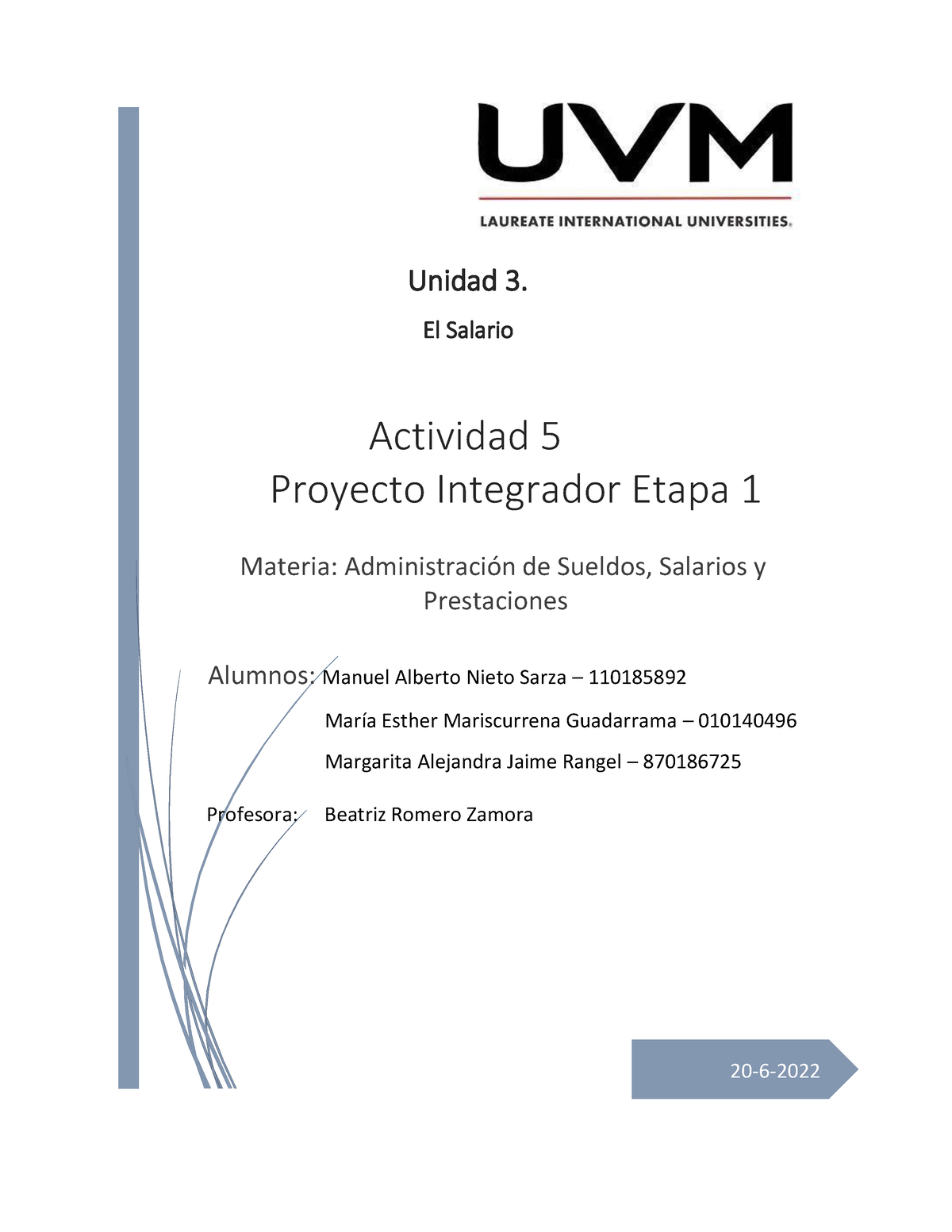 A#5 MAJR - A#5_MAJR - 20-6- Actividad 5 Proyecto Integrador Etapa 1 ...