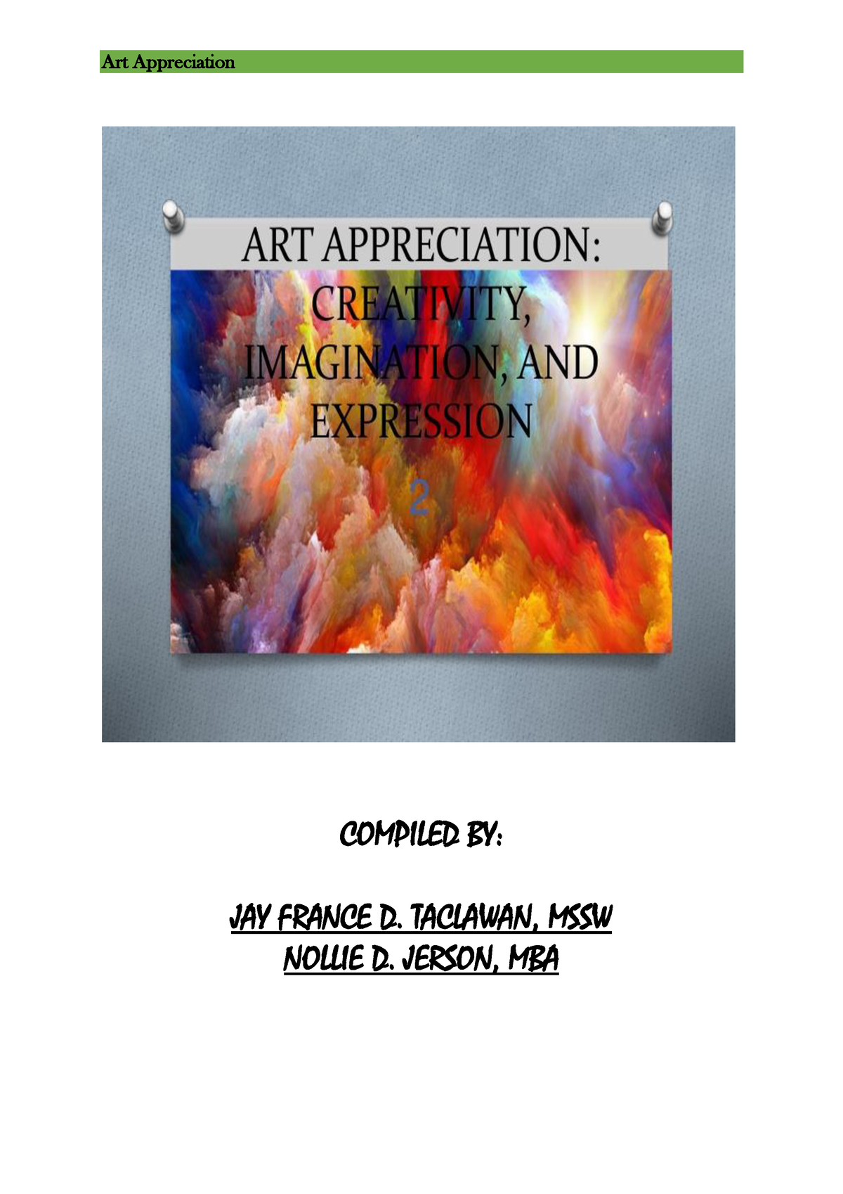 essay about arts appreciation