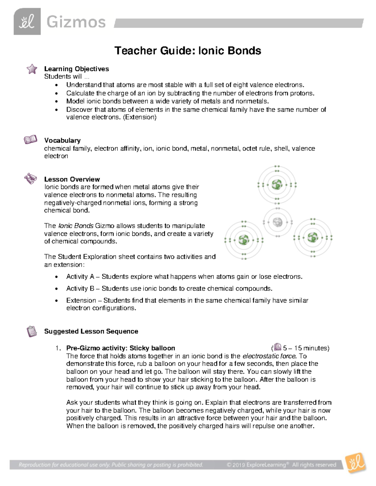 Ionic Bonds TG 1 - eargeargare - 2019 Teacher Guide: Ionic Bonds ...