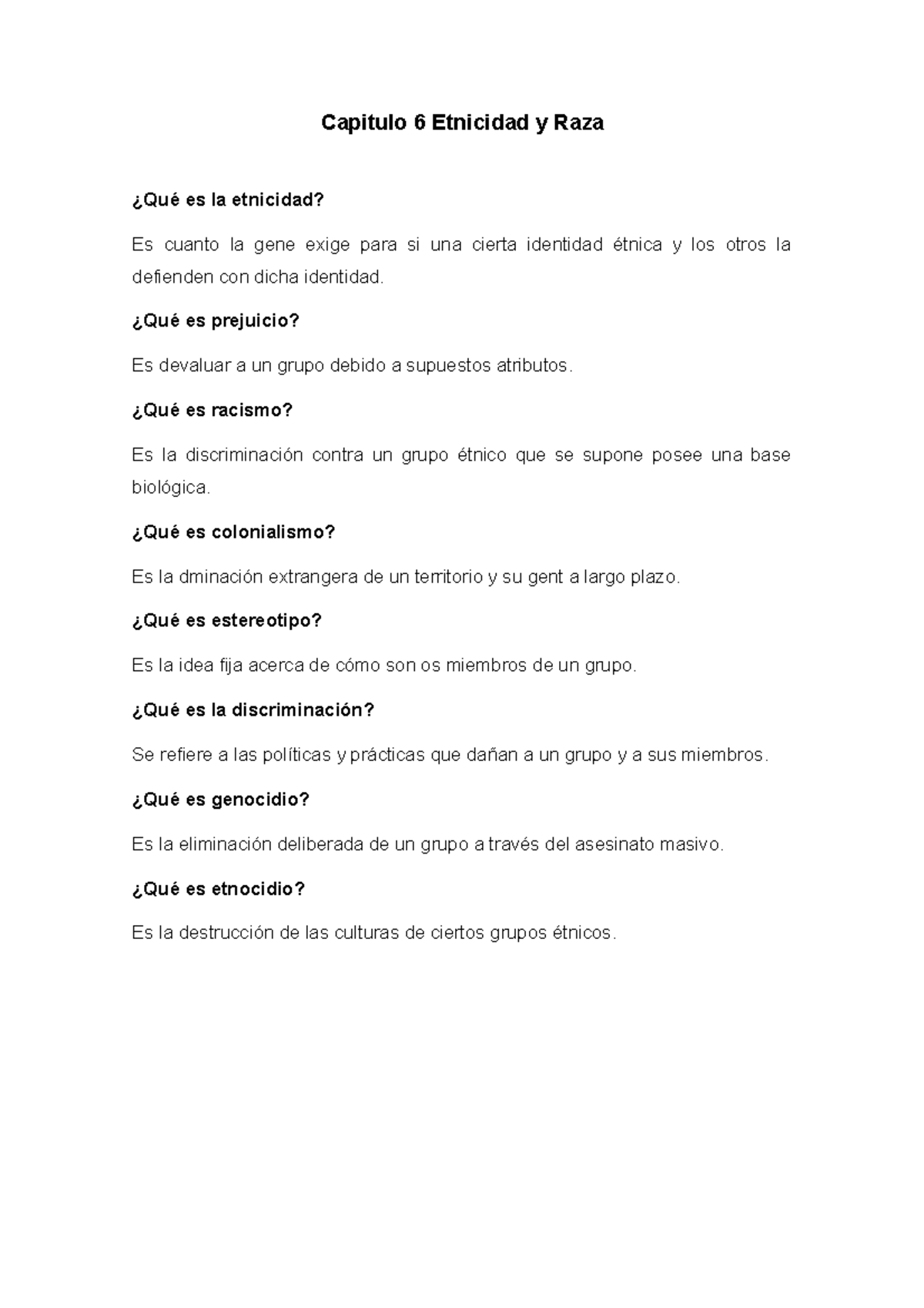 Capitulo 6 Etnicidad Y Raza Capitulo 6 Etnicidad Y Raza Qu Es La