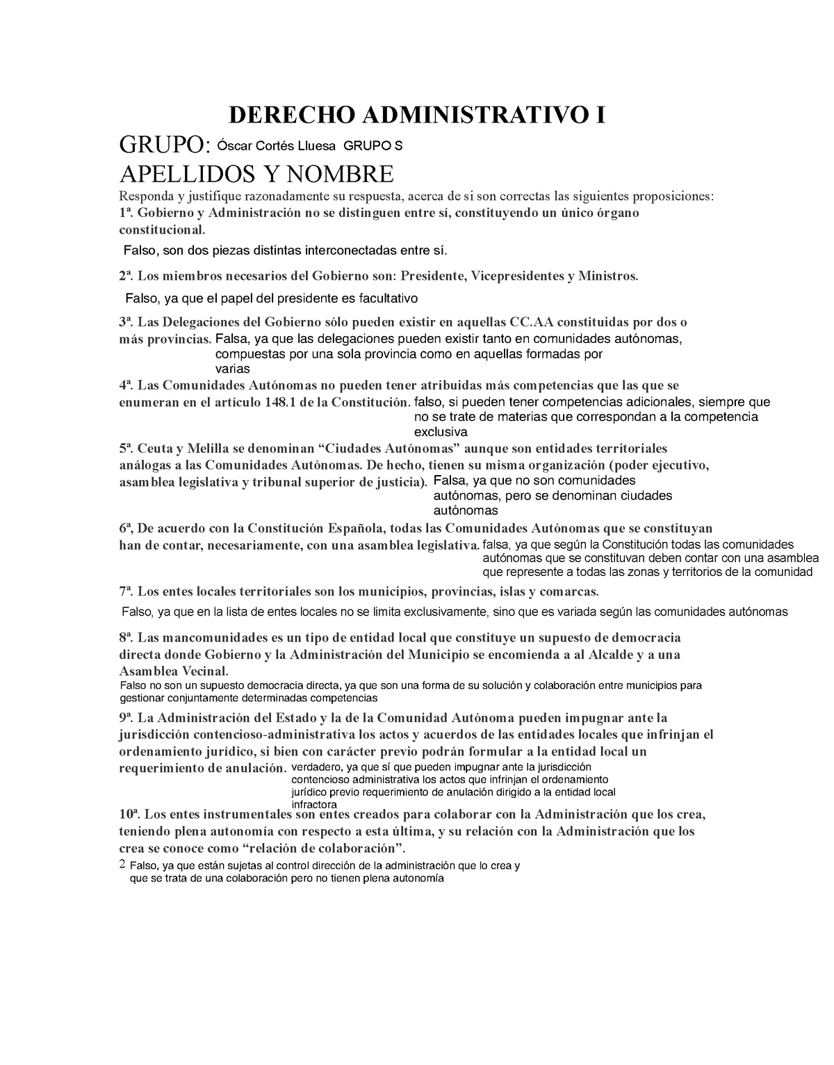 Pr Ã¡ctica 5 Práctica Derecho Administrativo I Grupo Apellidos Y Nombre Responda Y 4307