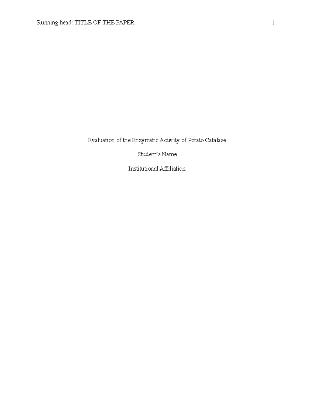 BIO 112 - Lesson 7 Lab Report - Running head: TITLE OF THE PAPER 1 ...
