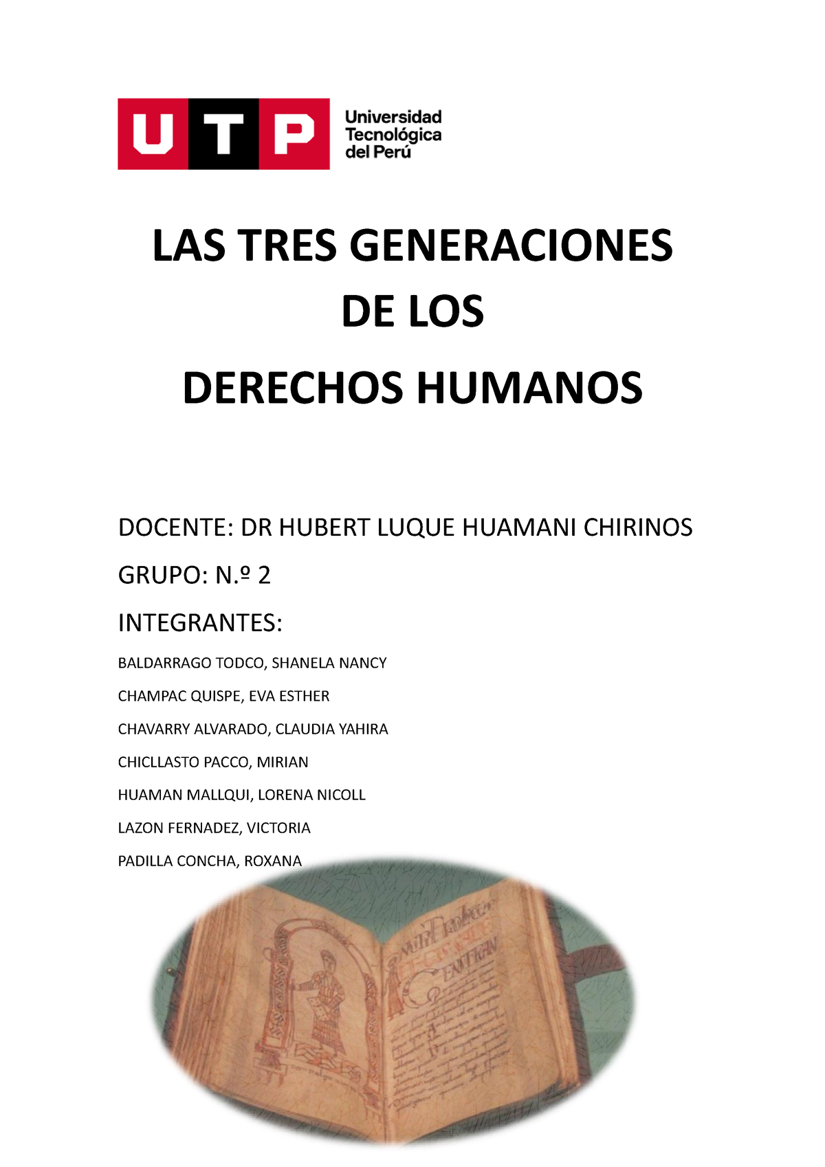 Control DE Lectura 6 LAS TRES Generaciones DE LOS Derechos Humanos ...