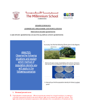Worksheet Population interactions - 1 GRADE 12 BIOLOGY ORGANISMS AND ...