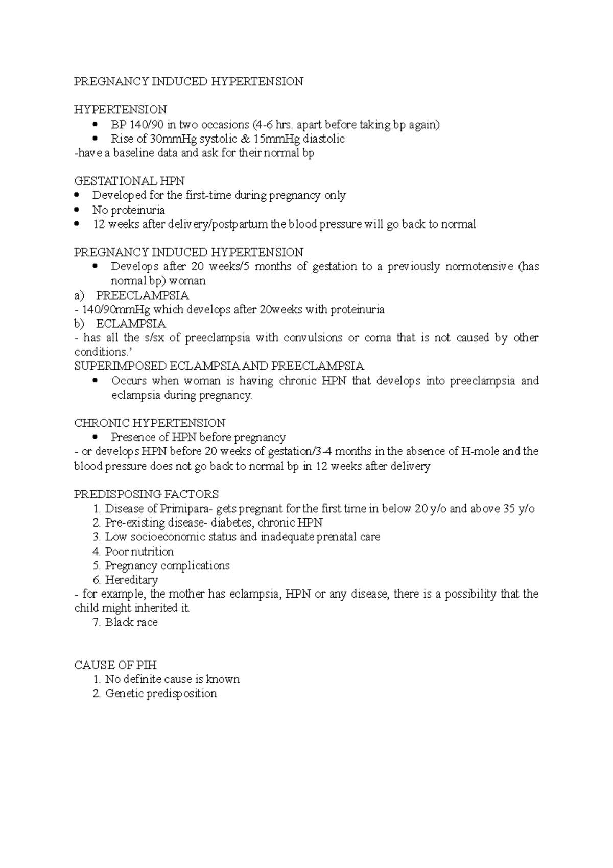 PIH, CDP, DMP - PIH, CDP, DMP (pregnancy) - PREGNANCY INDUCED ...