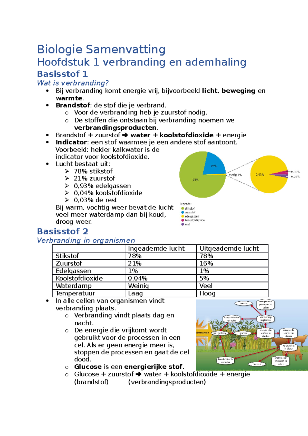 Samenvatting Hoofdstuk 1 - Brandstof: De Stof Die Je Verbrand. O Voor ...