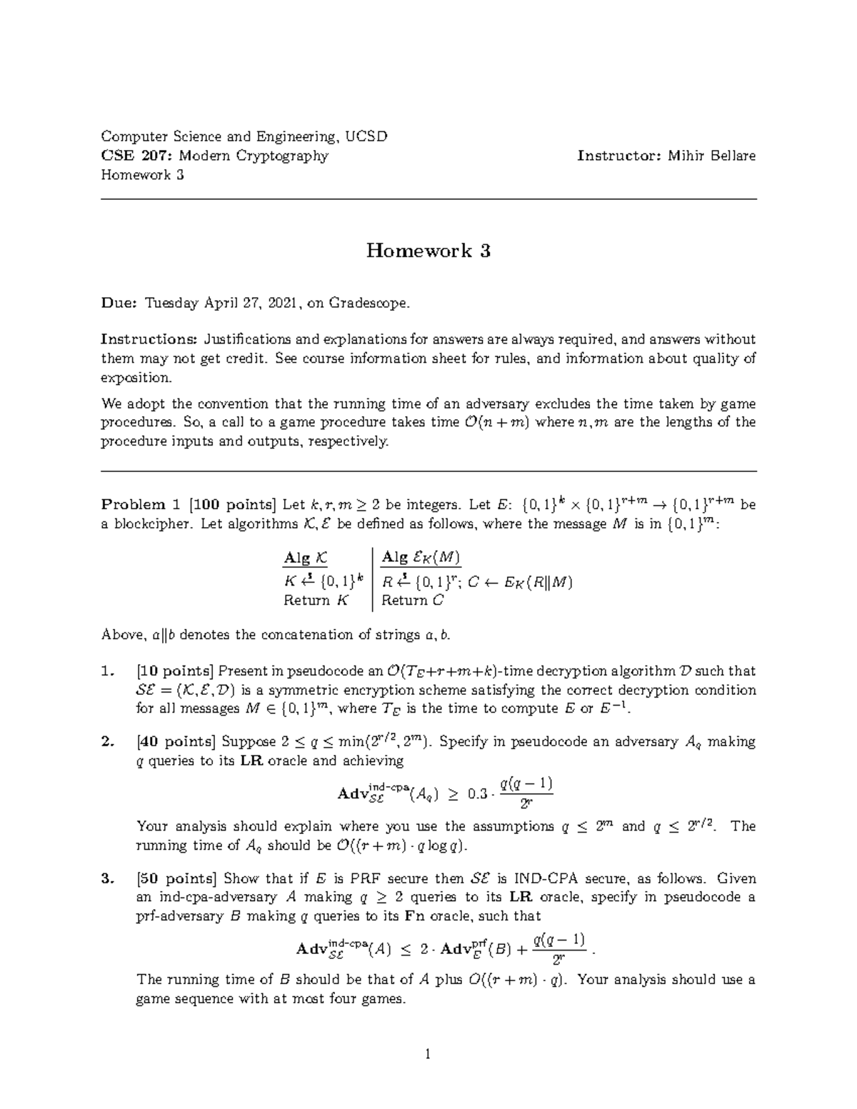 CSE207 Homework 3 - Computer Science and Engineering, UCSD Sp CSE 207 ...