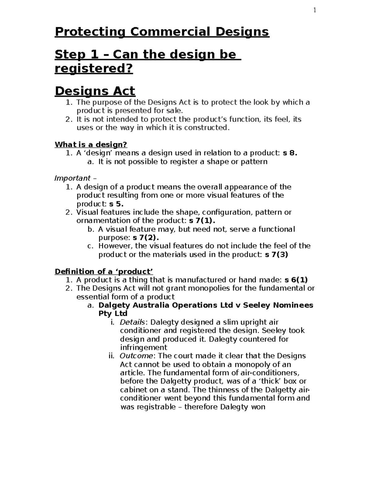 Commercial Designs - 1 Protecting Commercial Designs Step 1 – Can the ...
