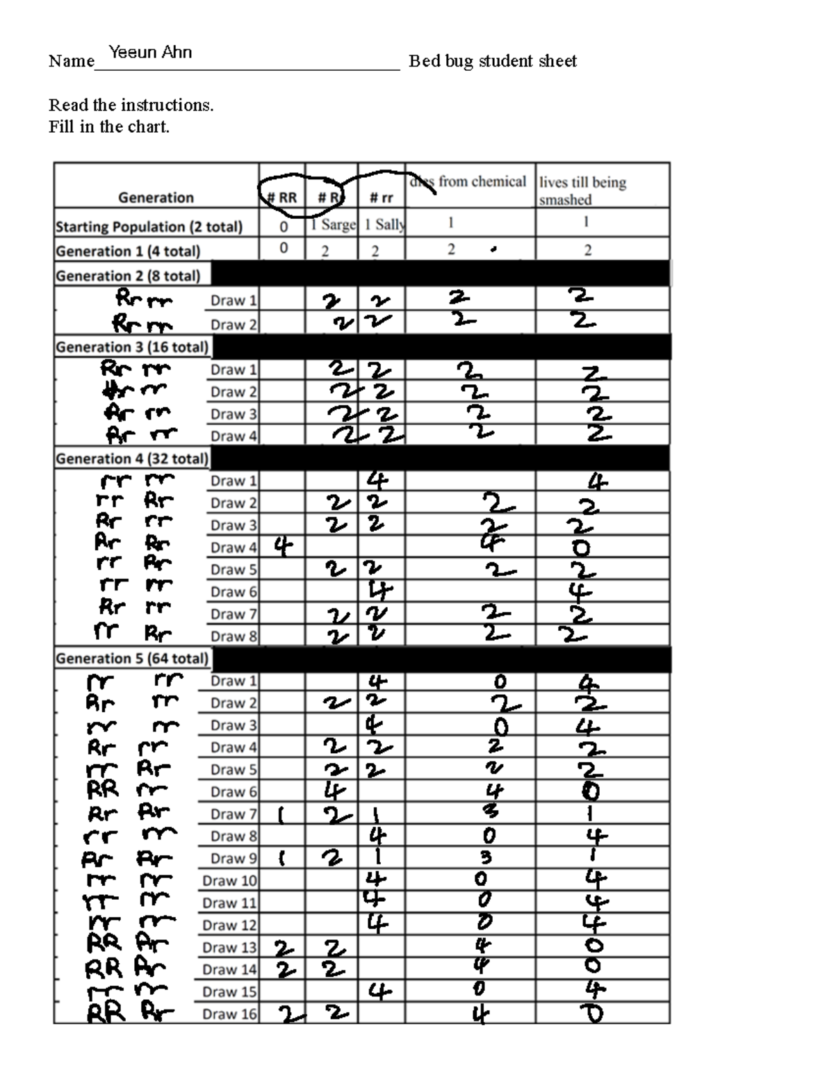 Beg Bug Student Sheet - (888) - Name ...