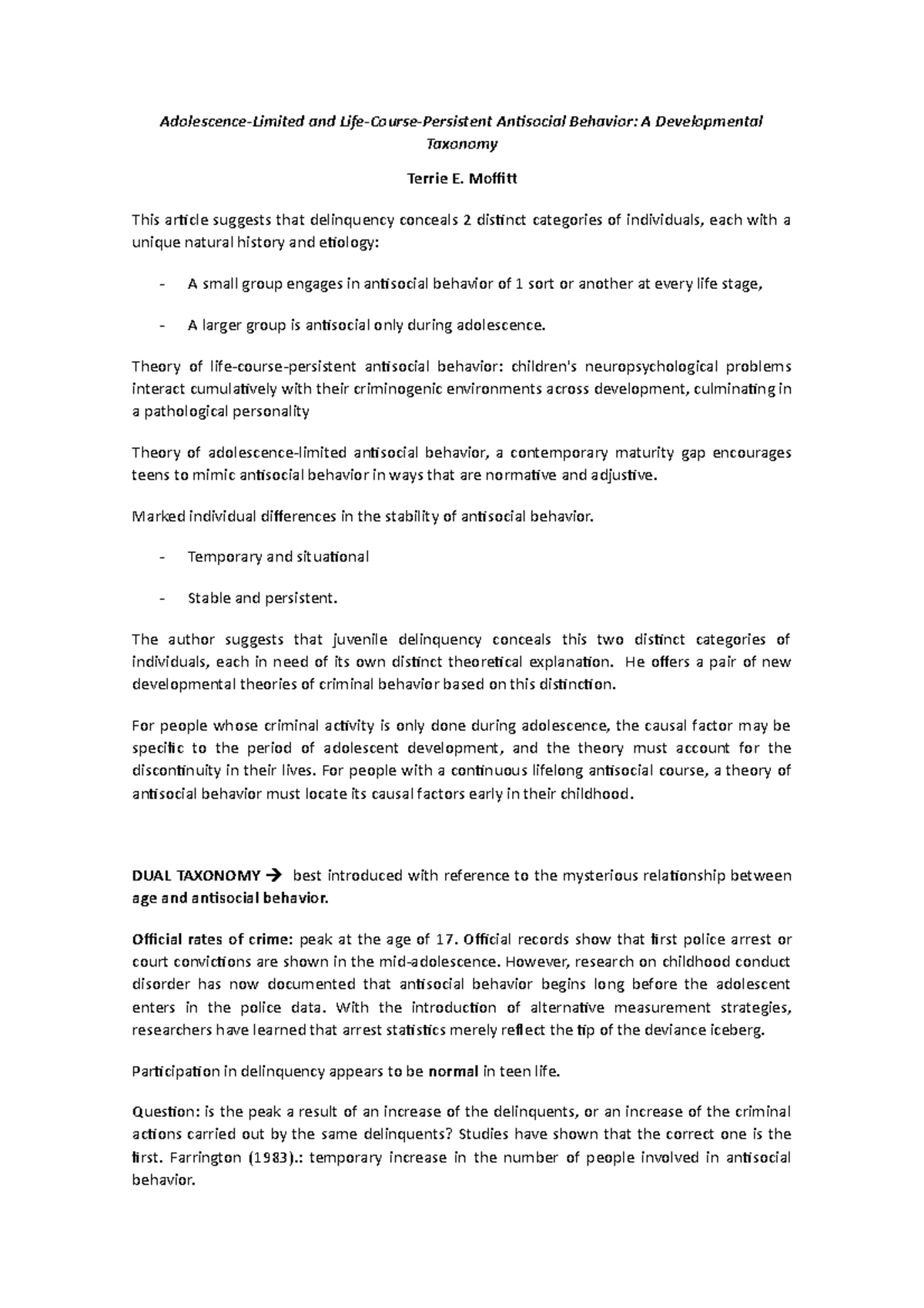 Lectura 6 - Adolescence-Limited and Life-Course-Persistent Antisocial ...