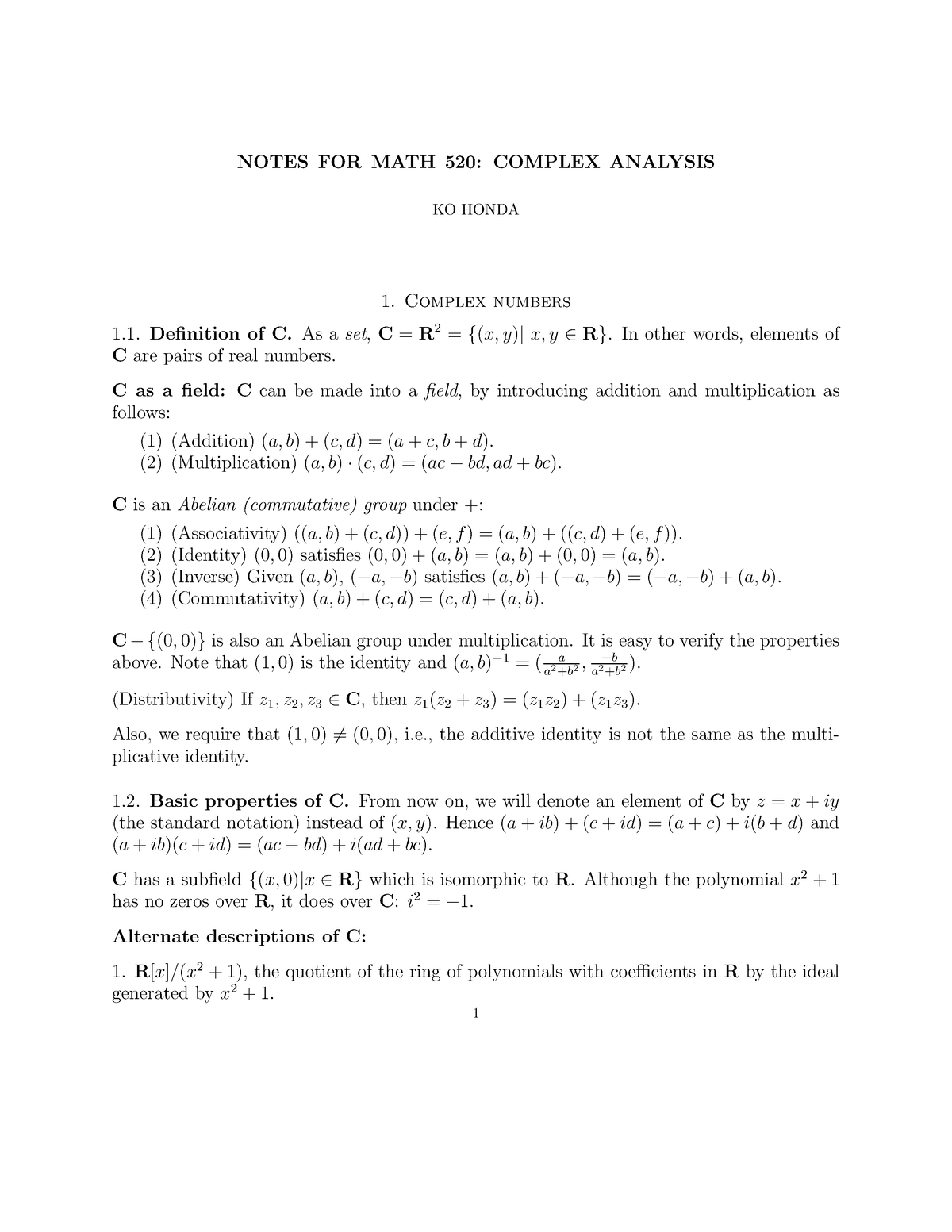 notes-notes-for-math-520-complex-analysis-ko-honda-complex-numbers