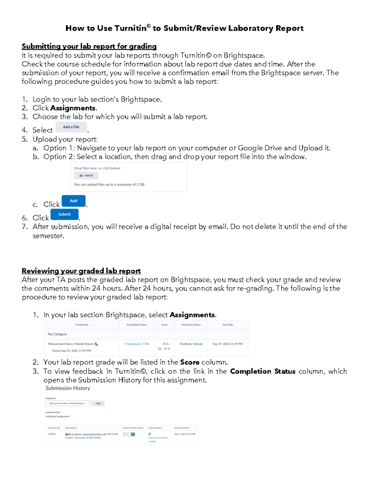 How to Use Turnitin to Submit and Review Lab Reports - How to Use ...