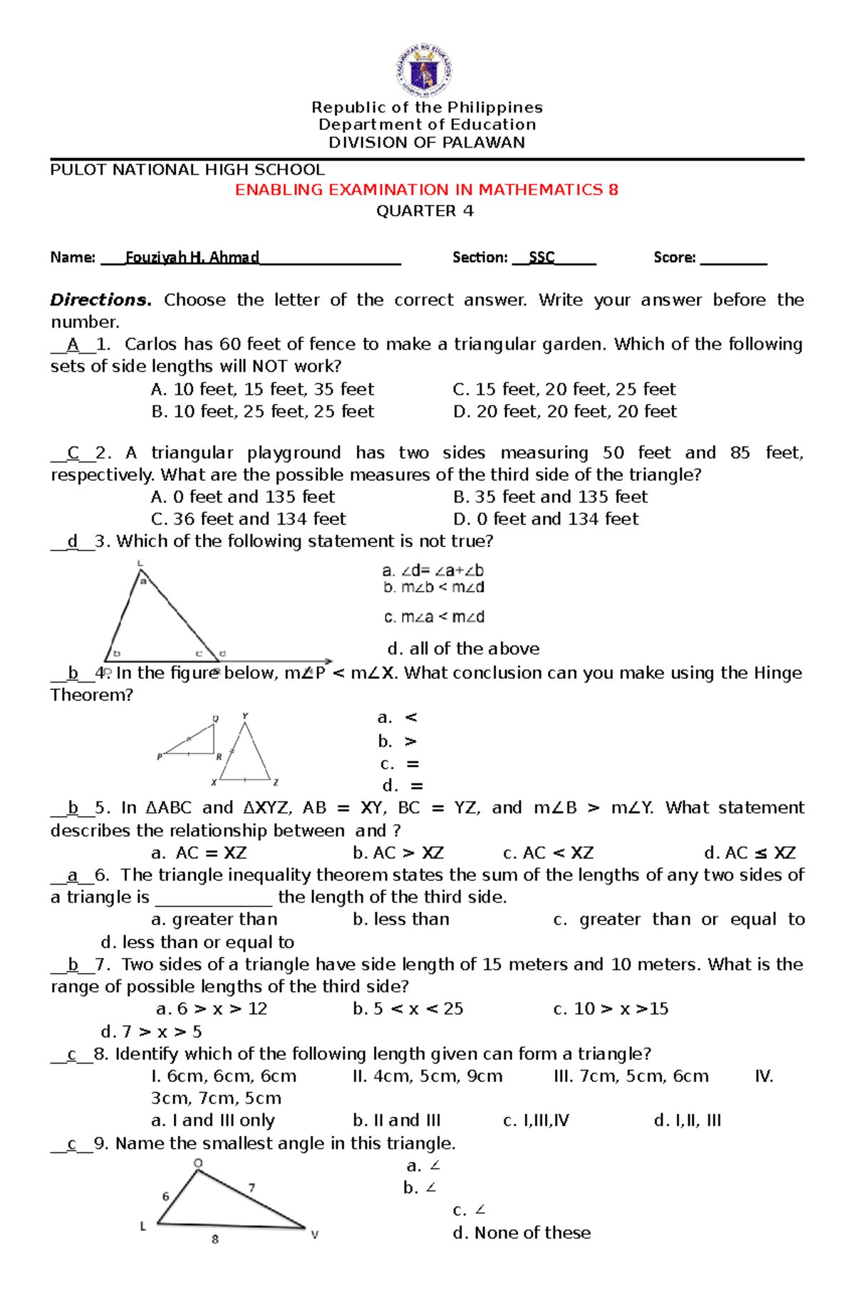 Enabling-Exam - Practice Material in Trigonometry - Republic of the ...