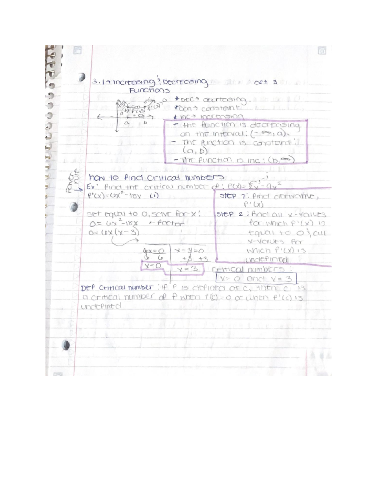 Brief calc I, increasing decreasing functions - MTH 115 - Studocu