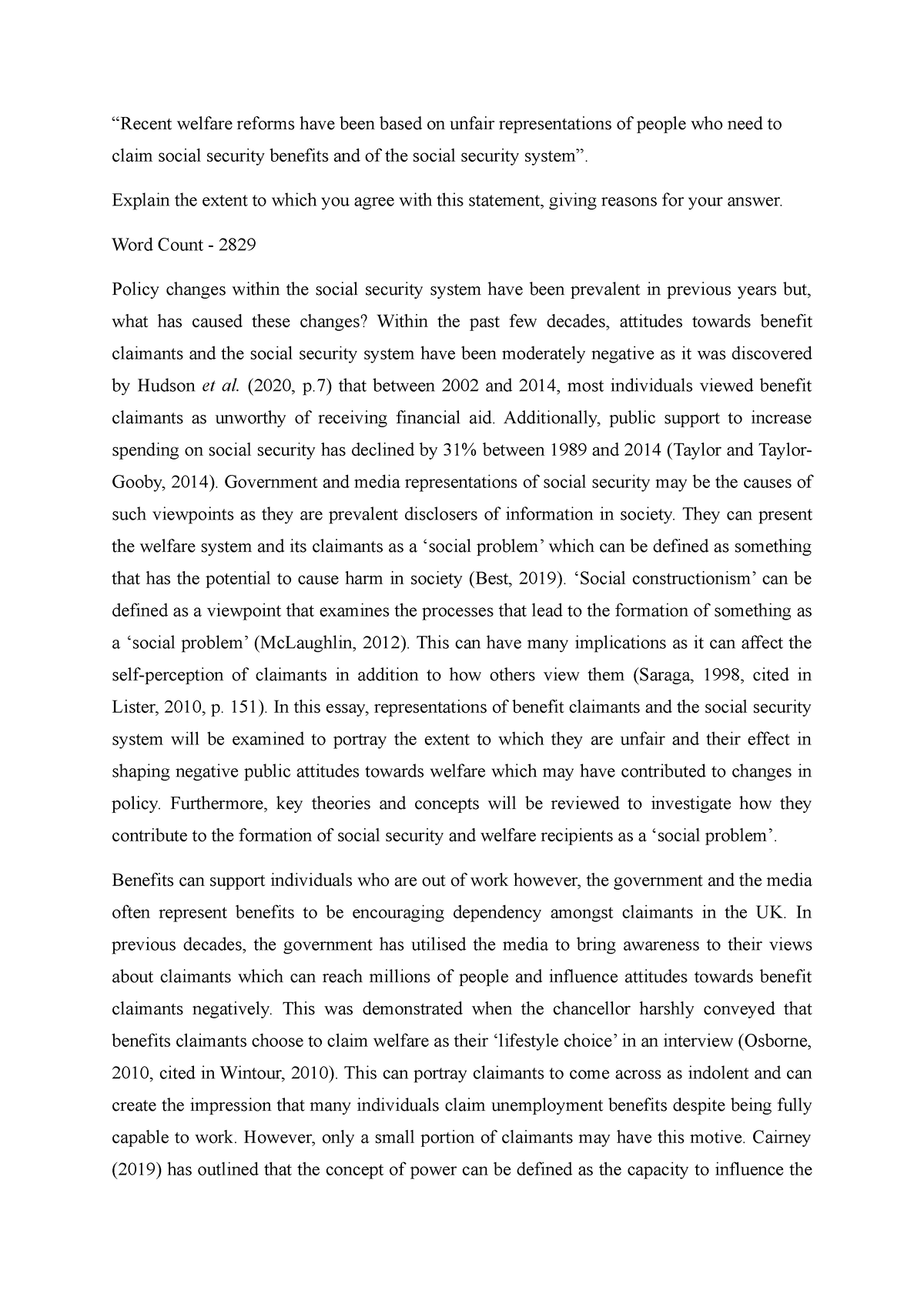 science and human welfare essay