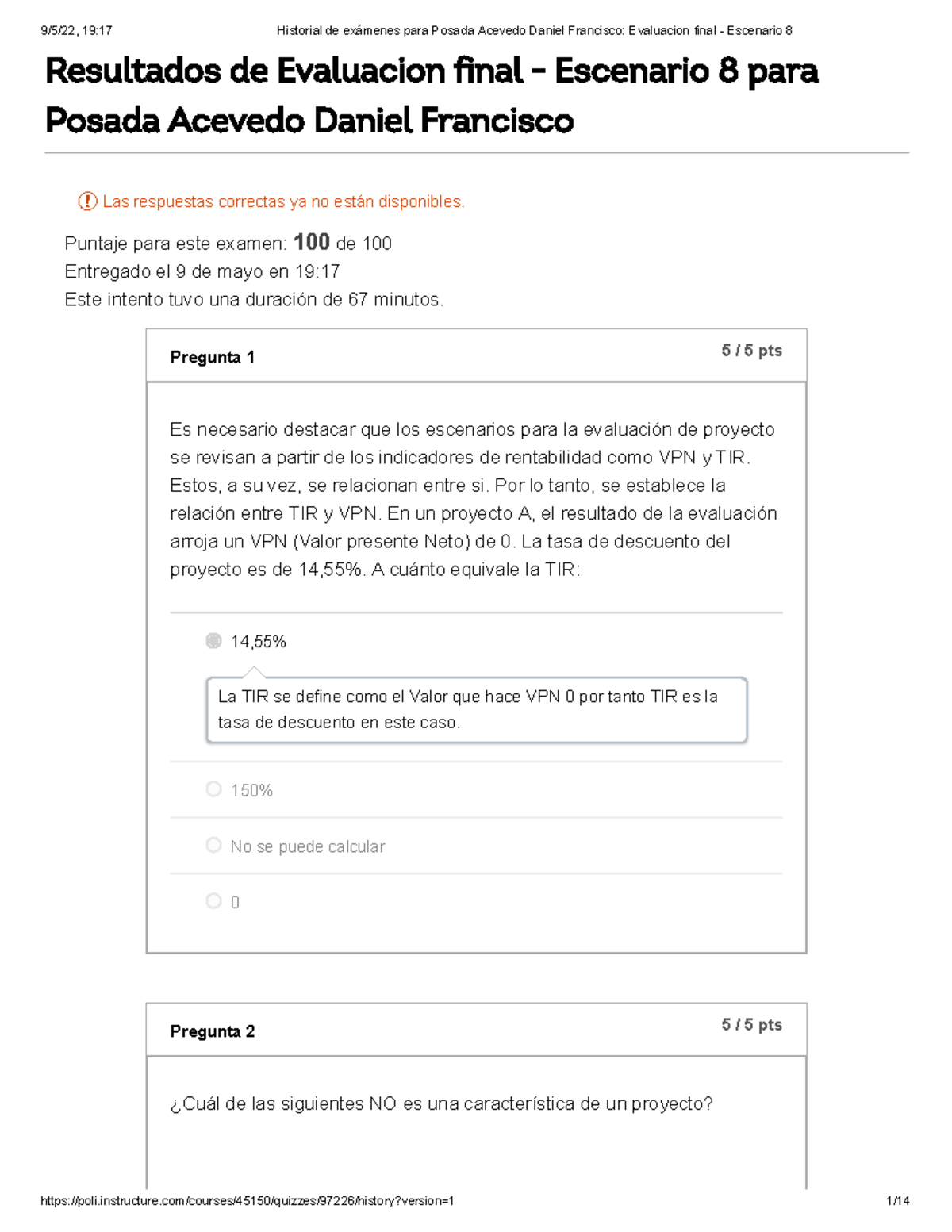 Evaluacion Final - Escenario 8 - Puntaje Para Este Examen: 100 De 100 ...