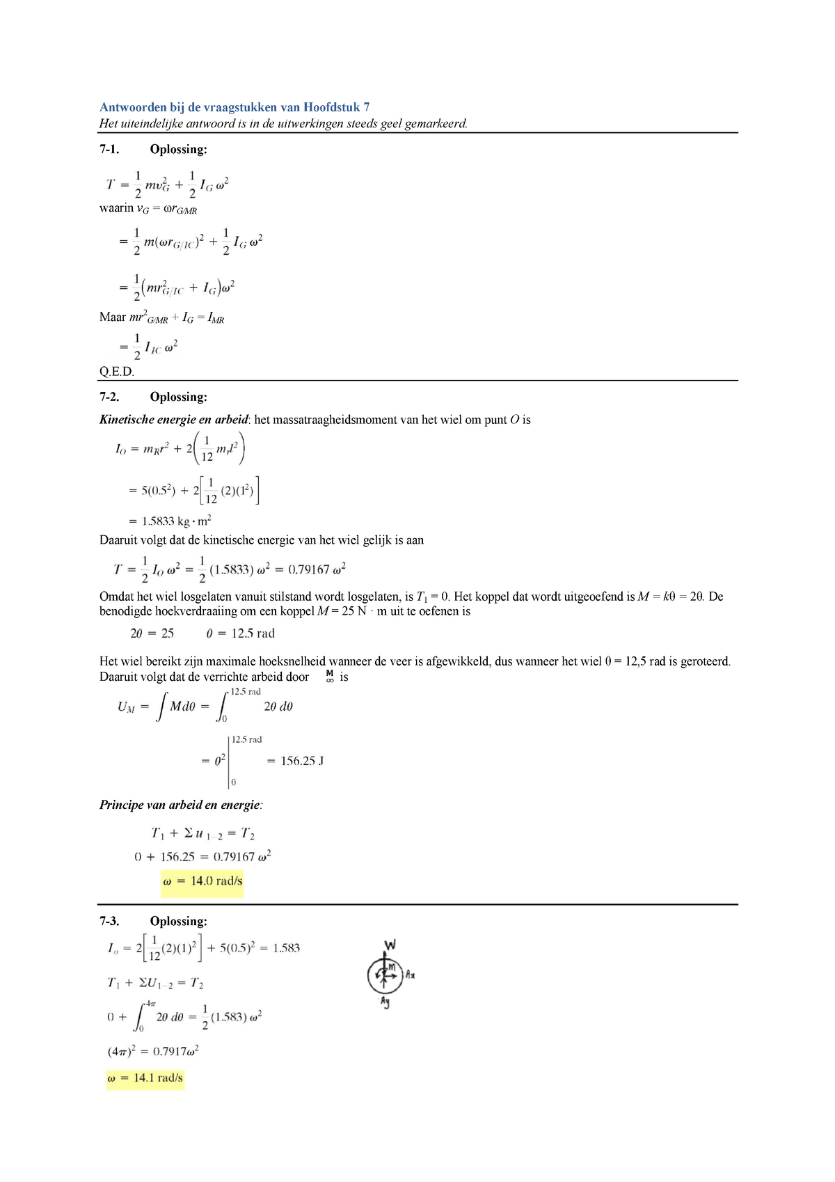 Uitwerkingen H 7 - Hoofdstuk 7 - Antwoorden Bij De Vraagstukken Van ...