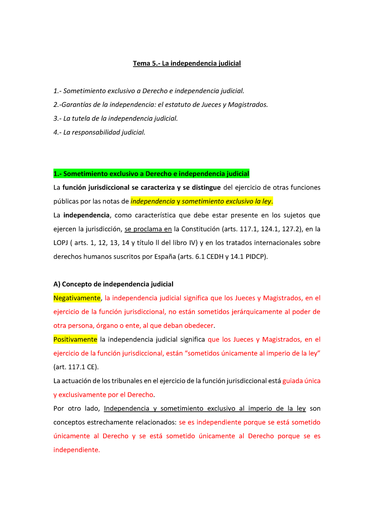 Tema 5.- LA Independencia Judicial - Warning: TT: Undefined Function ...