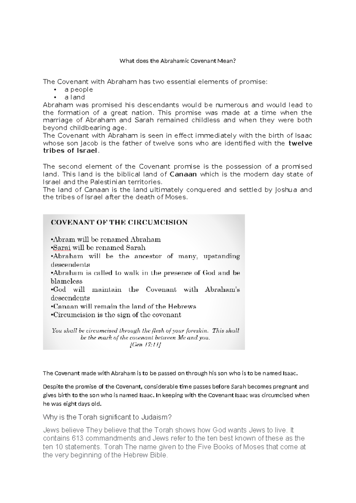 What does the Abrahamic Covenant Mean This promise was made at a time