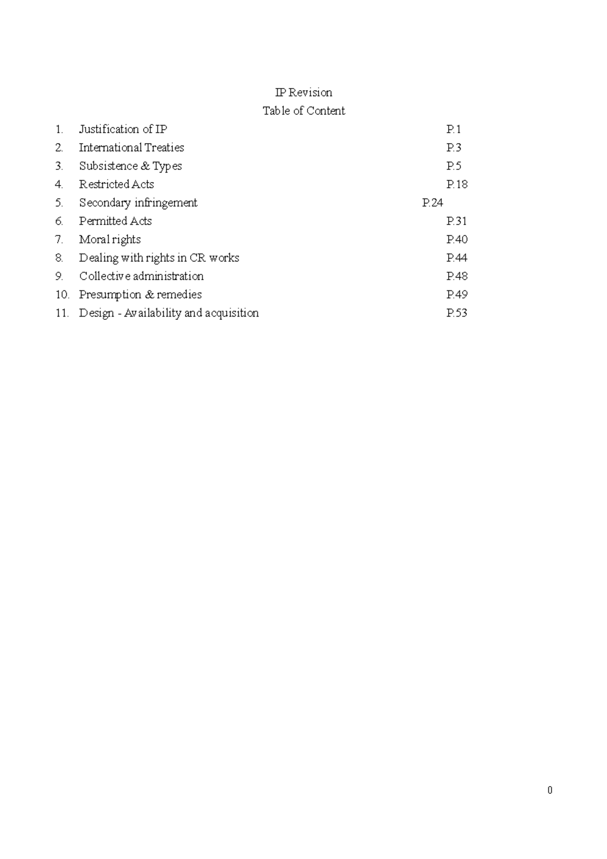 IP Law Copyright & Design Revision Notes - IP Revision Justification of ...